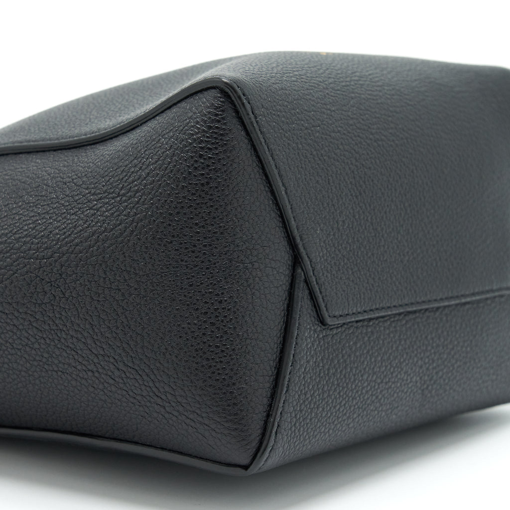 CELINE SMALL SANGLE BUCKET BAG SOFT GRAINED CALFSKIN BLACK GHW