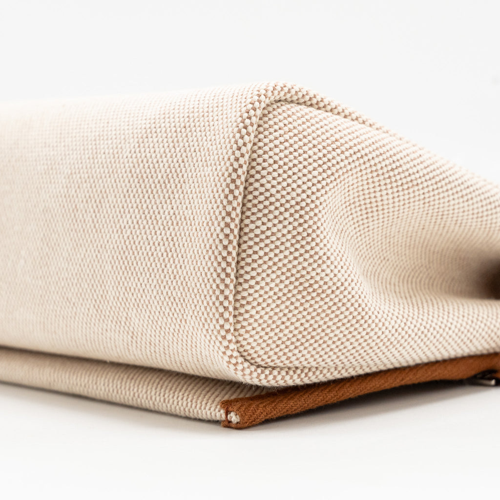 HERMES HERBAG MINI CANVAS / HUNTER LEATHER ECRU-BEIGE / FAUVE SHW