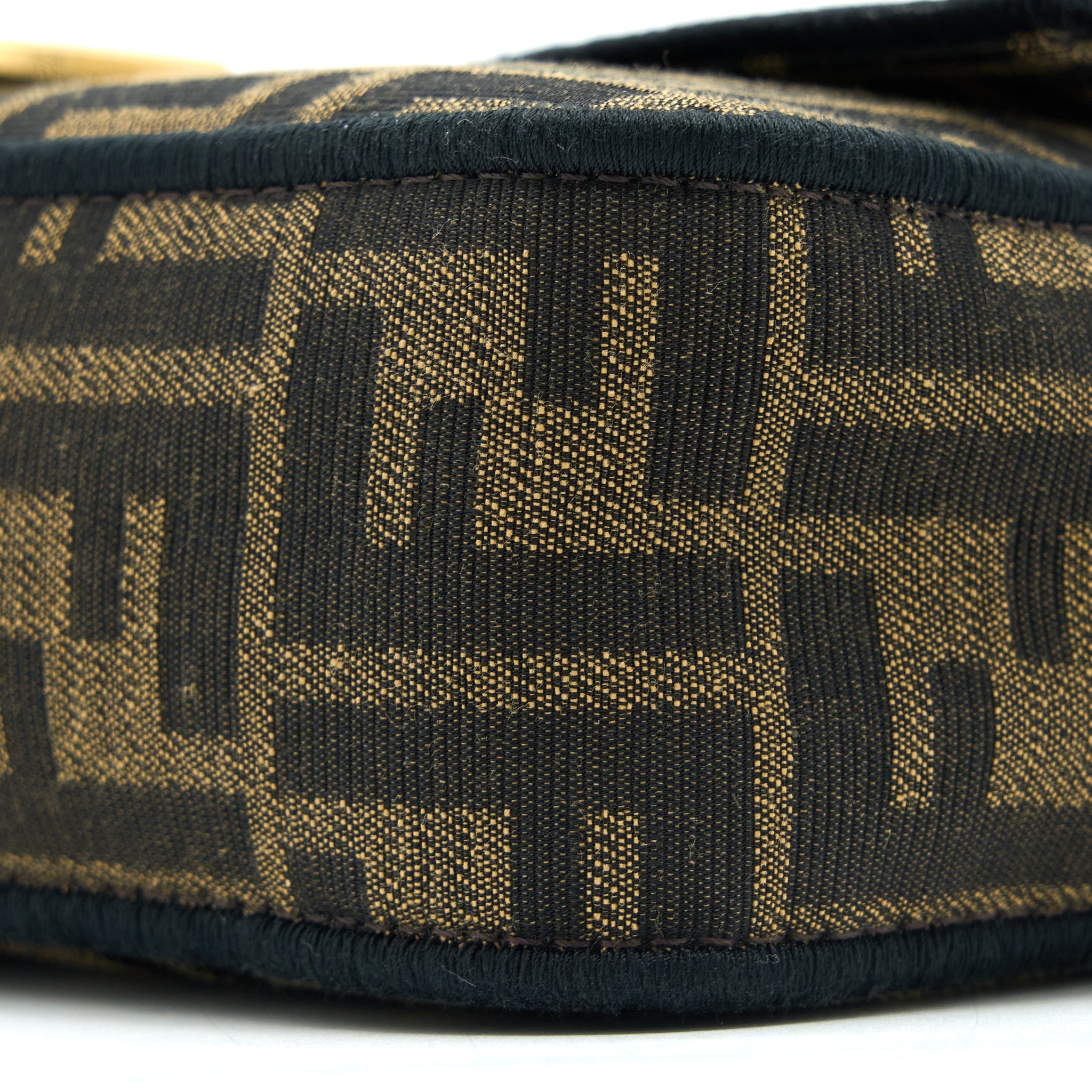FENDI BAGUETTE BAG FF JACQUARD FABRIC BROWN GHW