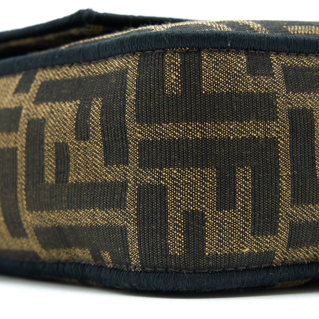 FENDI BAGUETTE BAG FF JACQUARD FABRIC BROWN GHW