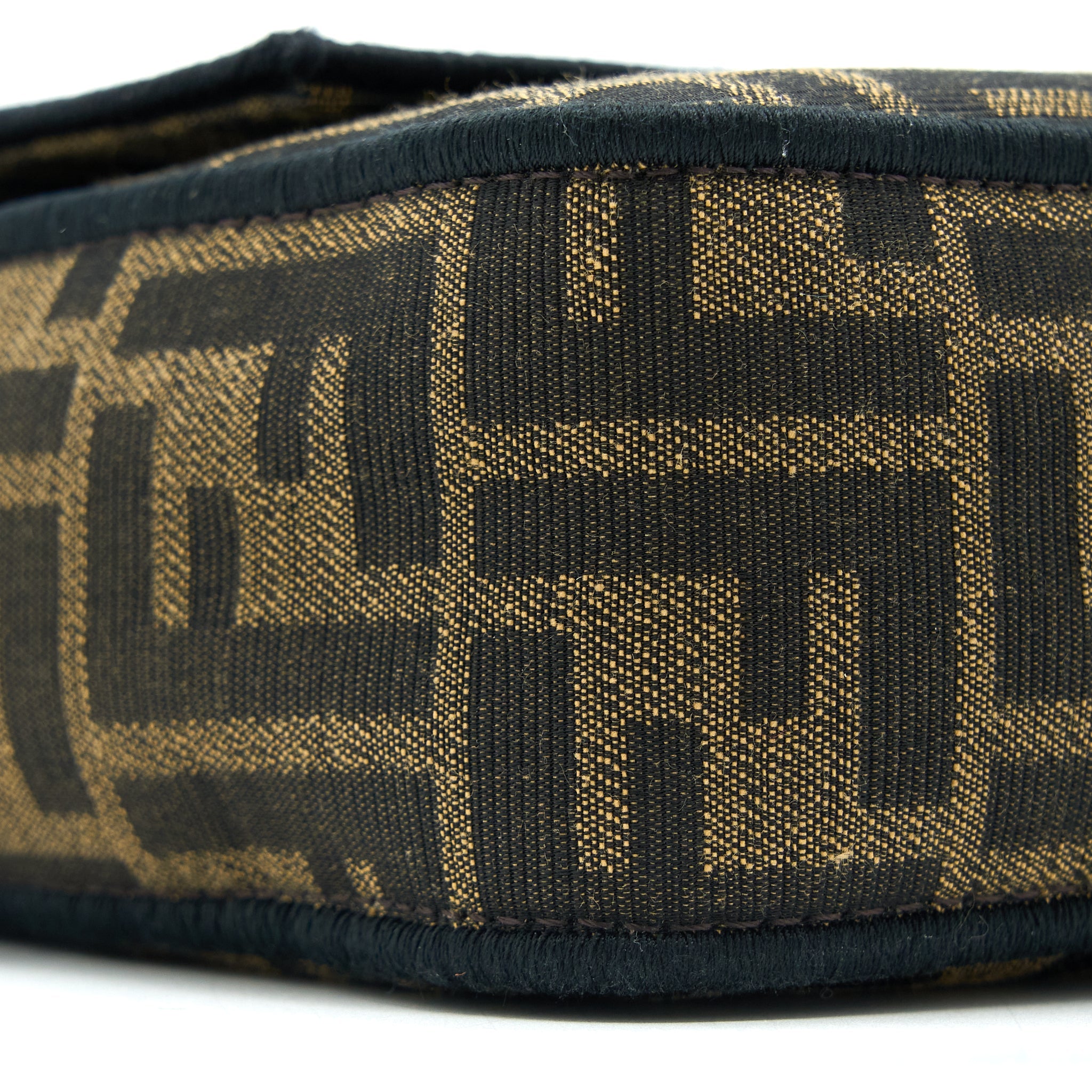 FENDI BAGUETTE BAG FF JACQUARD FABRIC BROWN GHW
