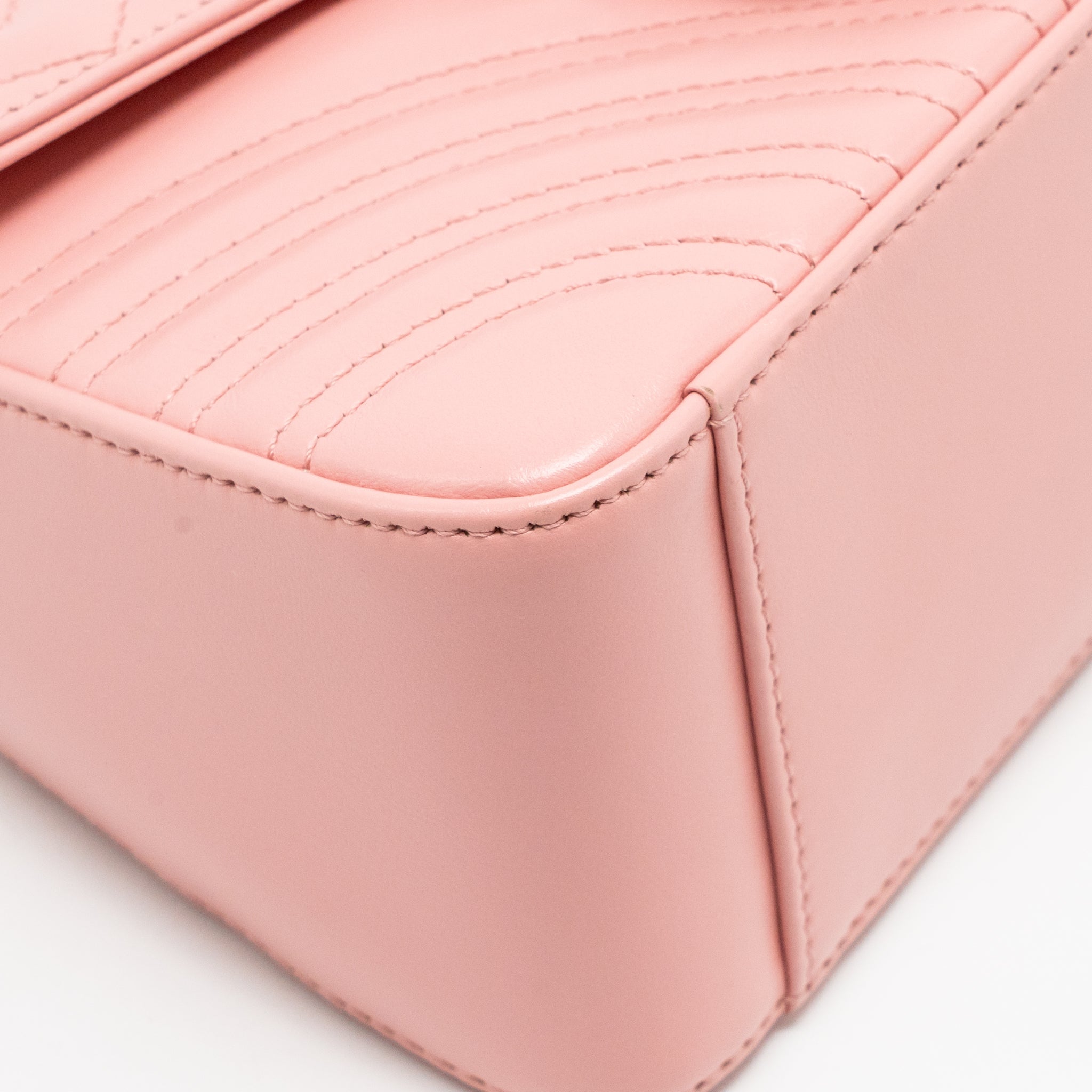 GUCCI GG MARMONT MINI TOP HANDLE BAG CALFSKIN PINK SHW