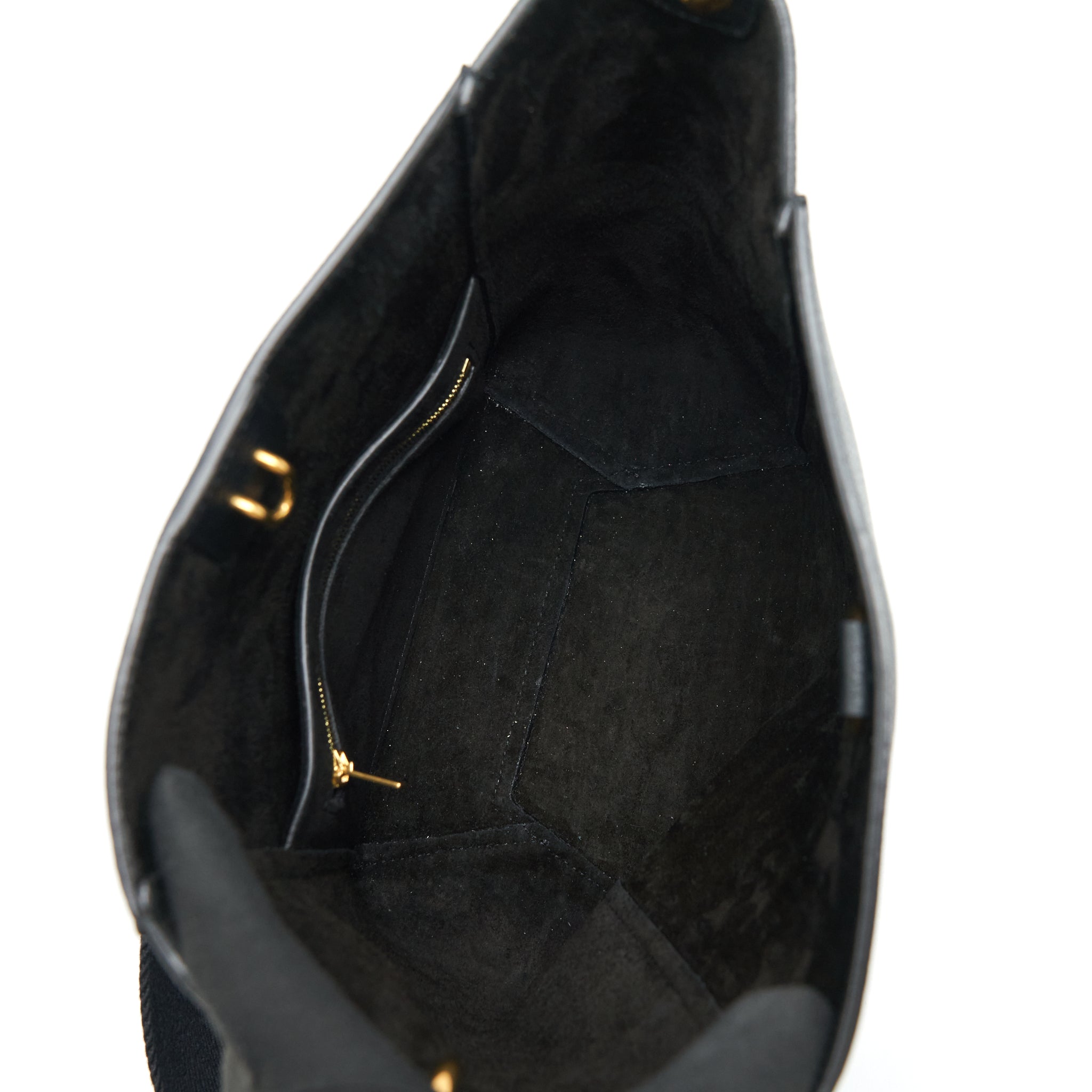 CELINE SMALL SANGLE BUCKET BAG SOFT GRAINED CALFSKIN BLACK GHW