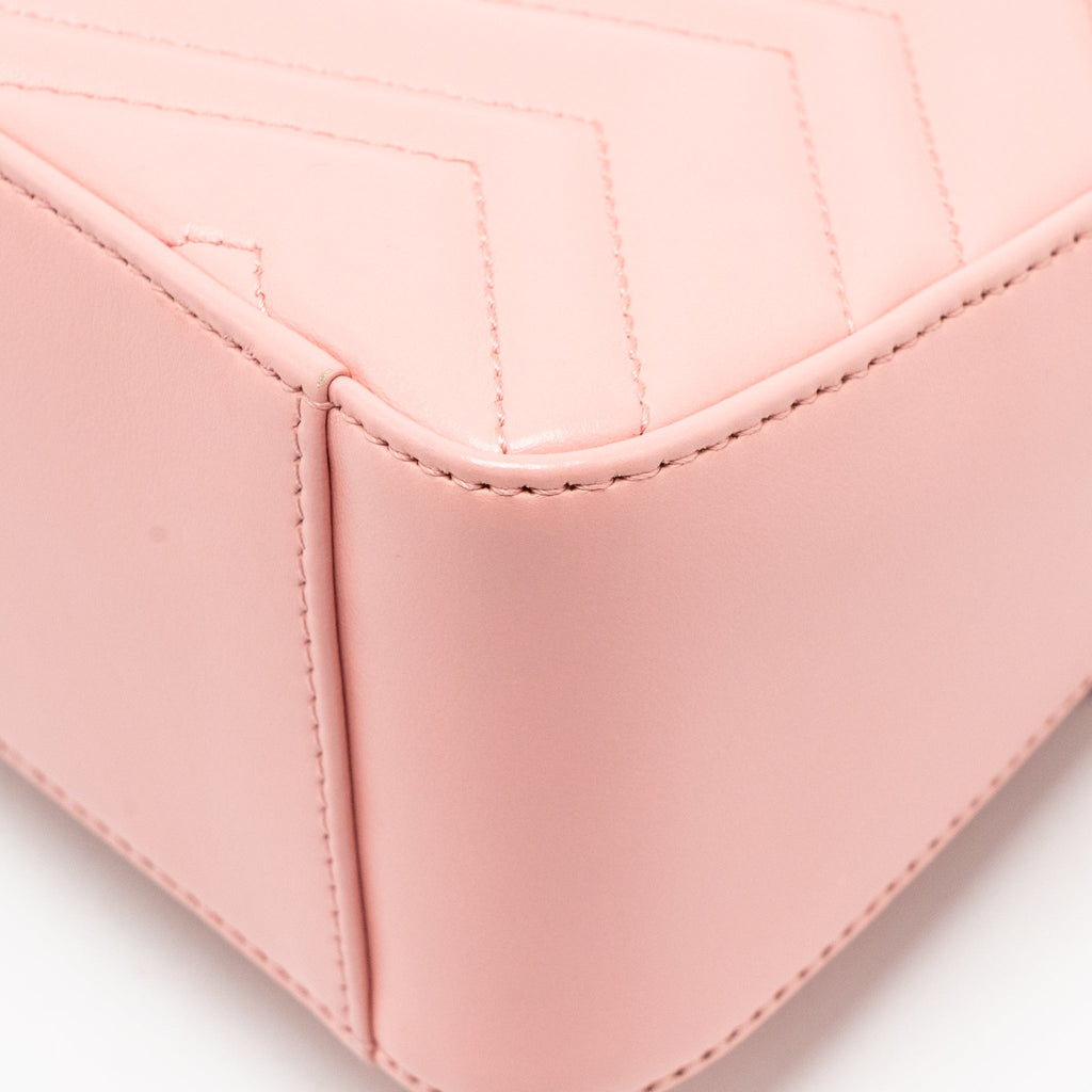 GUCCI GG MARMONT MINI TOP HANDLE BAG CALFSKIN PINK SHW