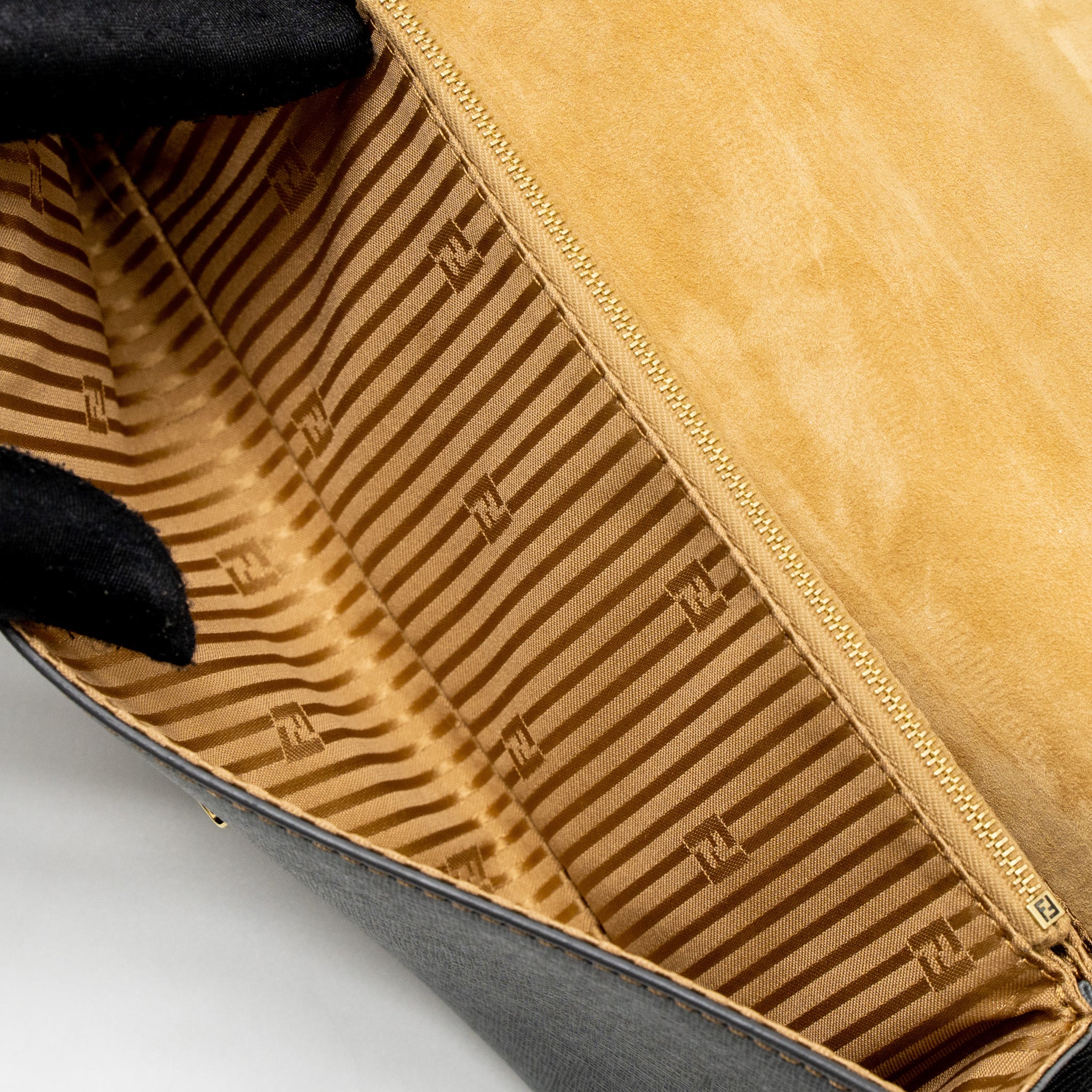 FENDI FLAP CLUTCH CALFSKIN ORANGE/MULTICOLOUR GHW