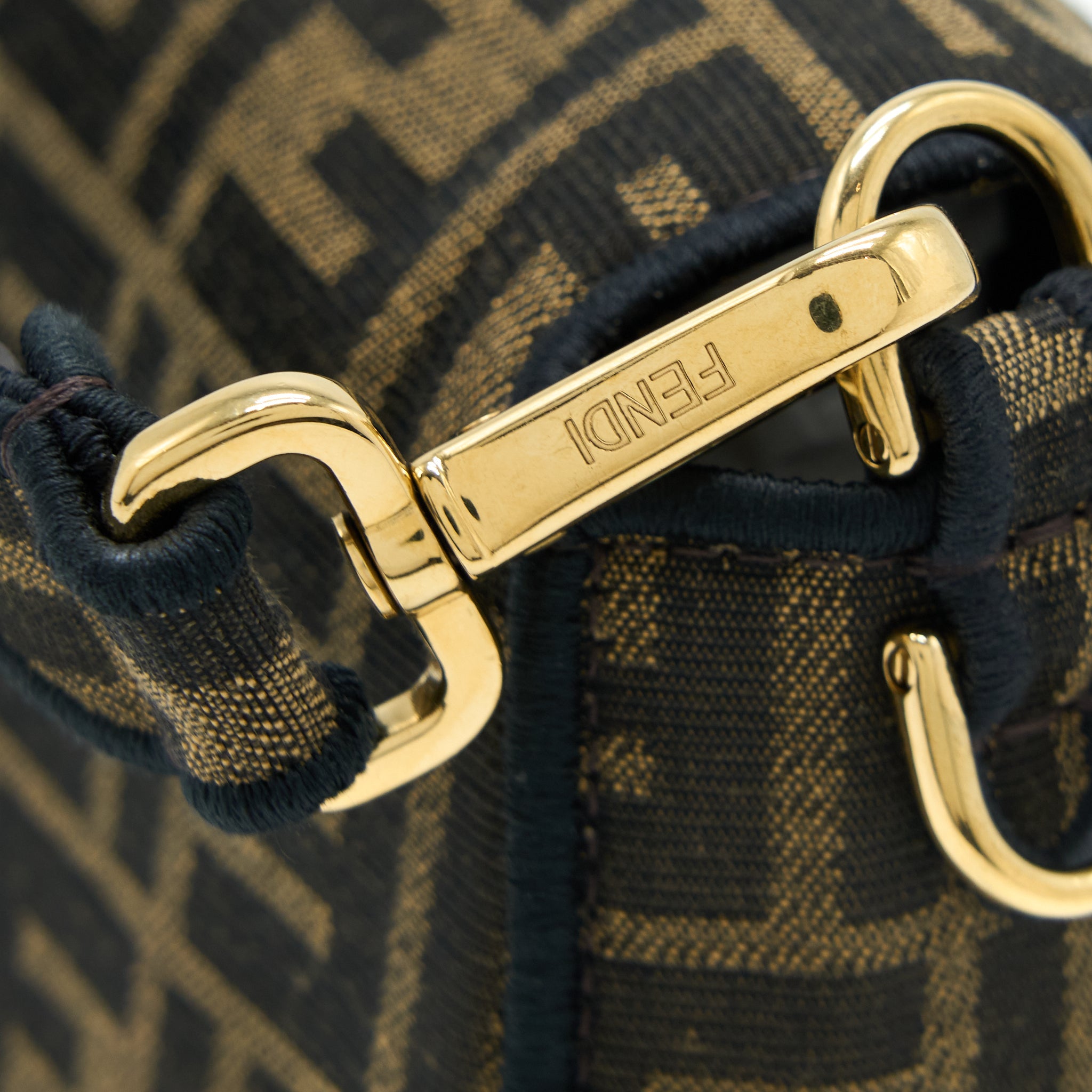 FENDI BAGUETTE BAG FF JACQUARD FABRIC BROWN GHW