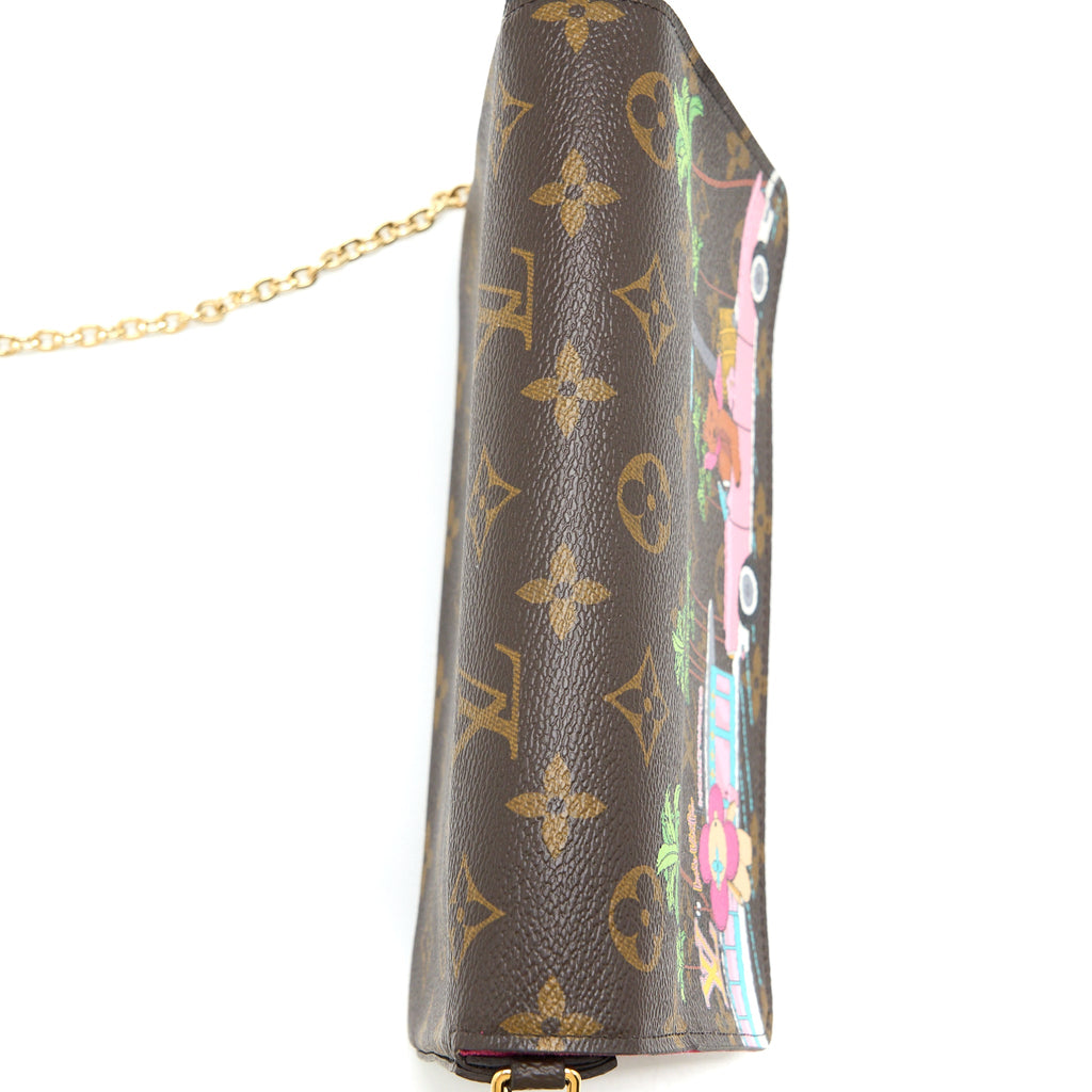 LOUIS VUITTON FELICIE POCHETTE VIVIENNE MASCOT ON HOLLYWOOD DRIVE MONOGRAM CANVAS GHW