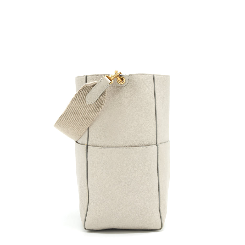 CELINE SANGLE BUCKET BAG GRAINED CALFSKIN CLAY GHW