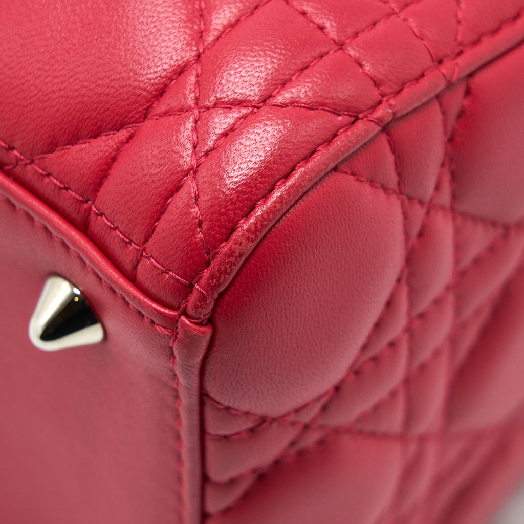 DIOR MEDIUM LADY DIOR LAMBSKIN PINK SHW