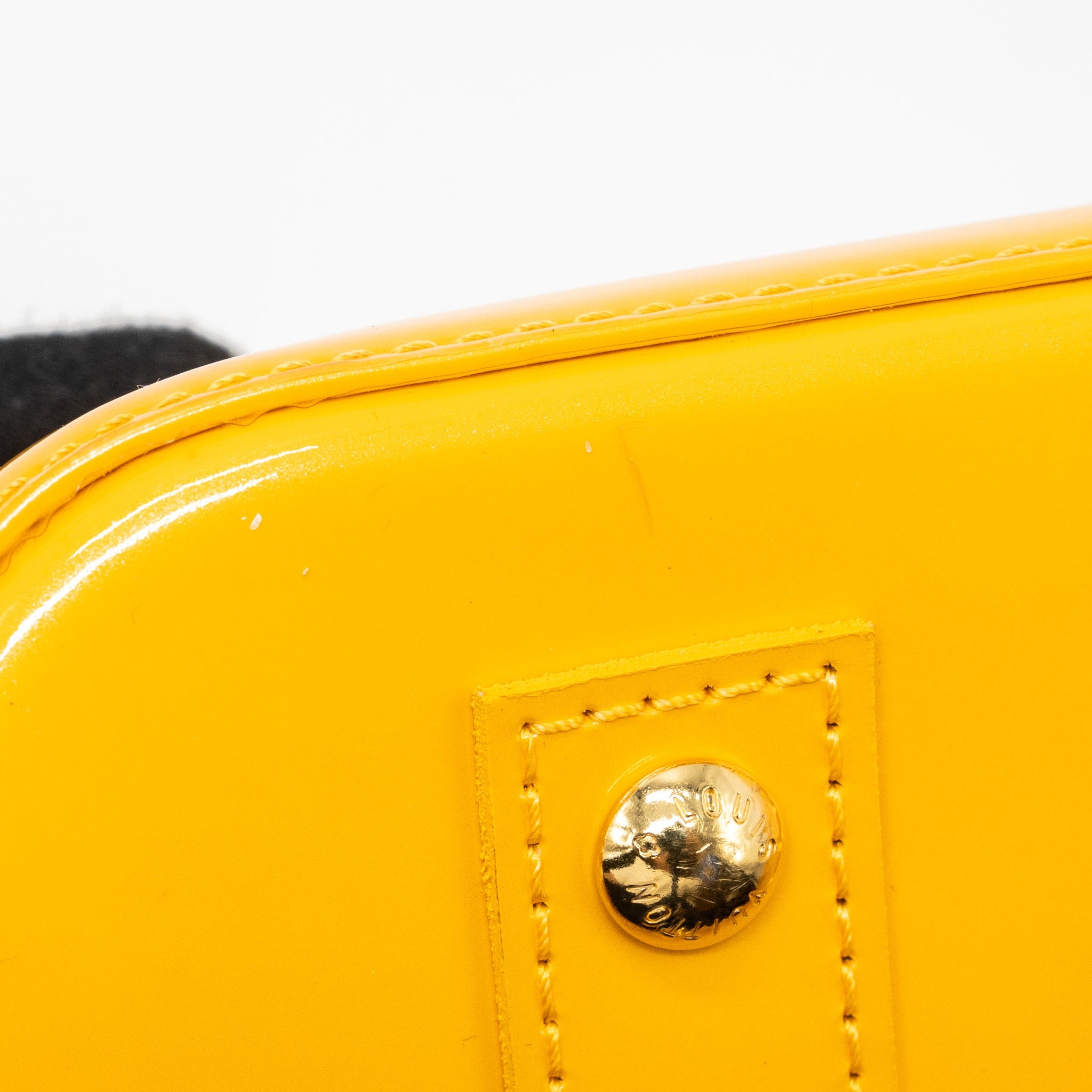 LOUIS VUITTON ALMA BB PATENT YELLOW LGHW