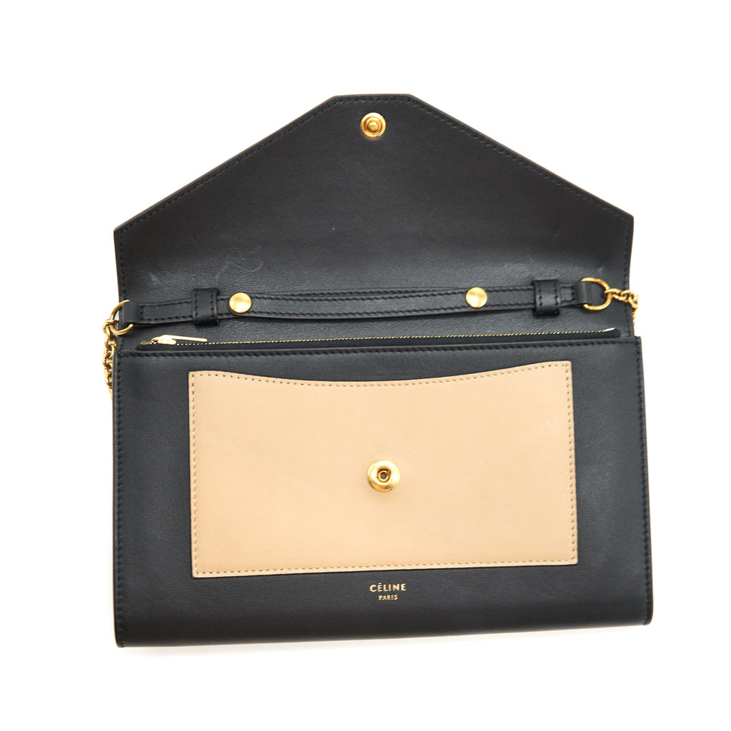 CELINE POCKET ENVELOPE WALLET ON CHAIN MULTI-COLOUR