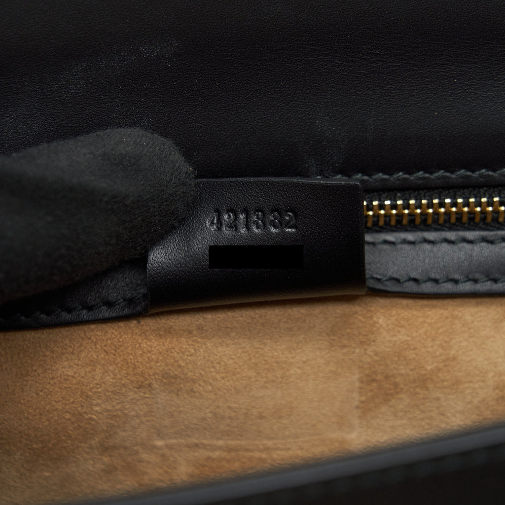 GUCCI SMALL SYLVIE SHOULDER BAG BLACK GHW