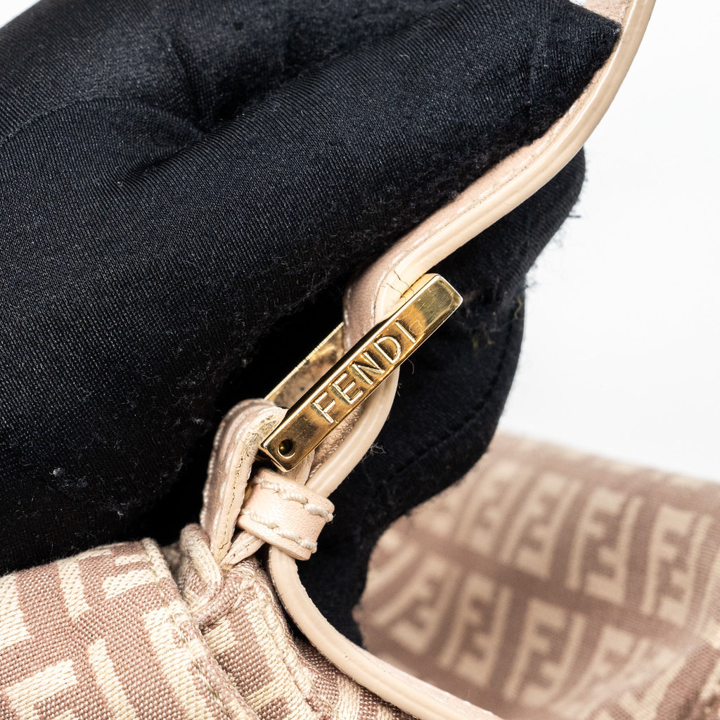 FENDI ZUCCHINO MAMA FLAP BAG FF JACQUARD CANVAS LIGHT PINK GHW