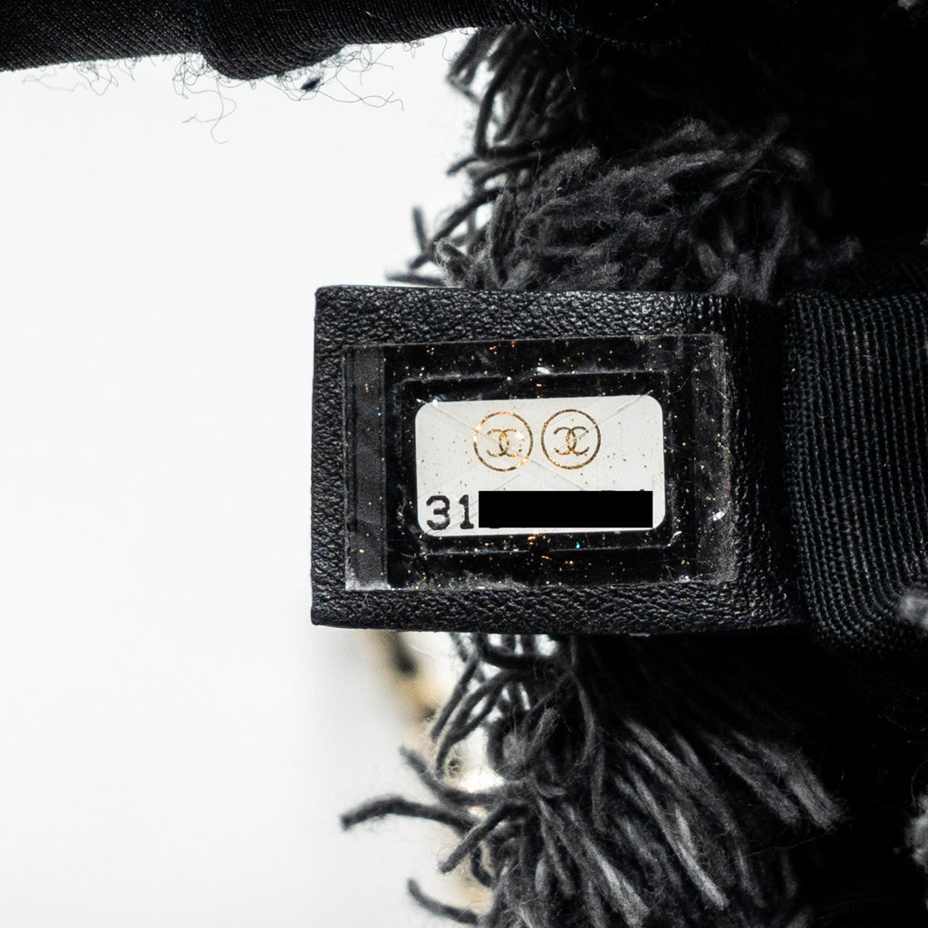 CHANEL SUPER MINI BUCKET BAG BLACK DENIM LGHW