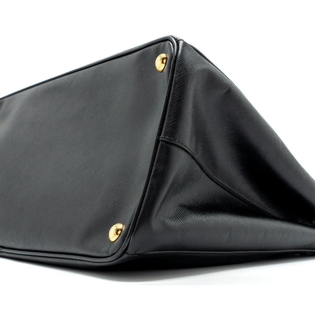 PRADA SAFFIANO TOTE BAG CALFSKIN BLACK GHW