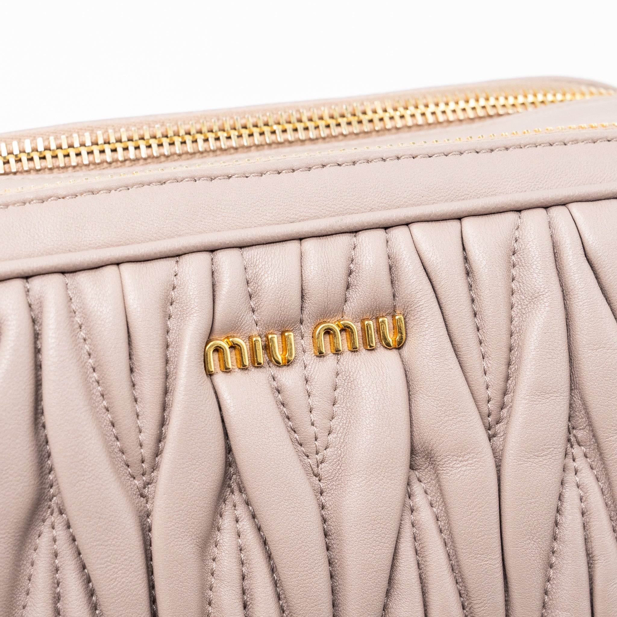 MIU MIU CAMERA CROSSBODY BAG NAPPA DUSTY PINK GHW