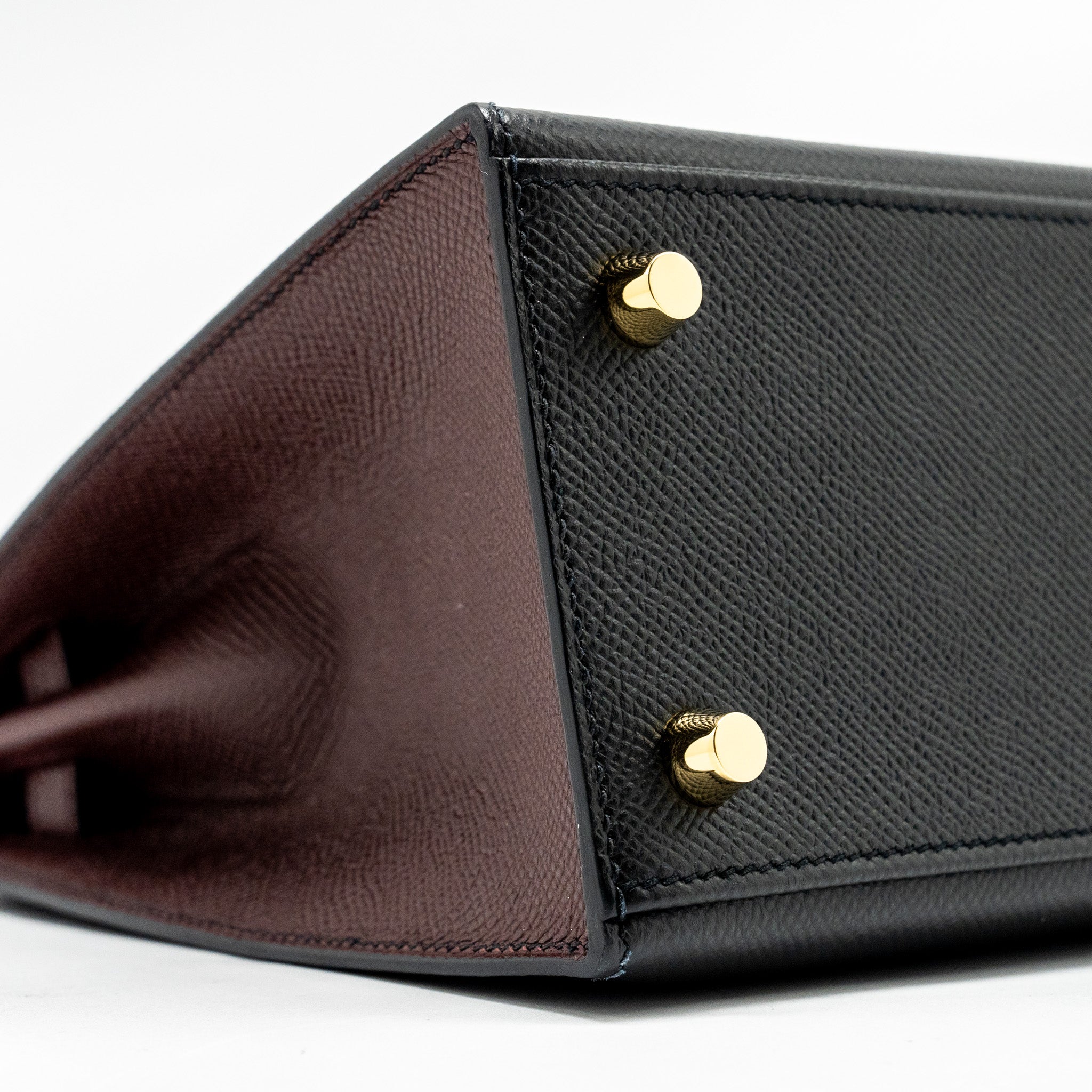 HERMES KELLY 25 SPECIAL ORDER EPSOM BLACK/ROUGH H LGHW