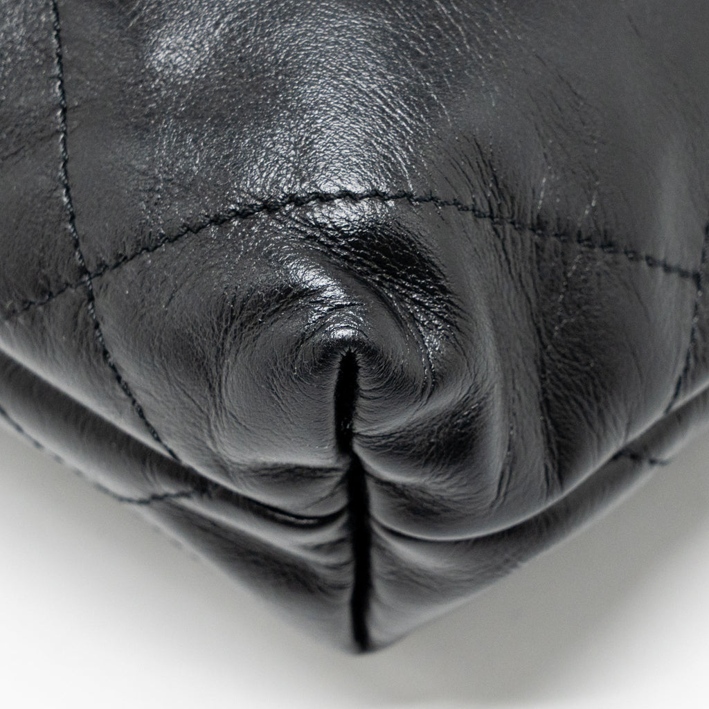 CHANEL MINI 22 BAG SHINY CALFSKIN BLACK GHW (MICROCHIP)