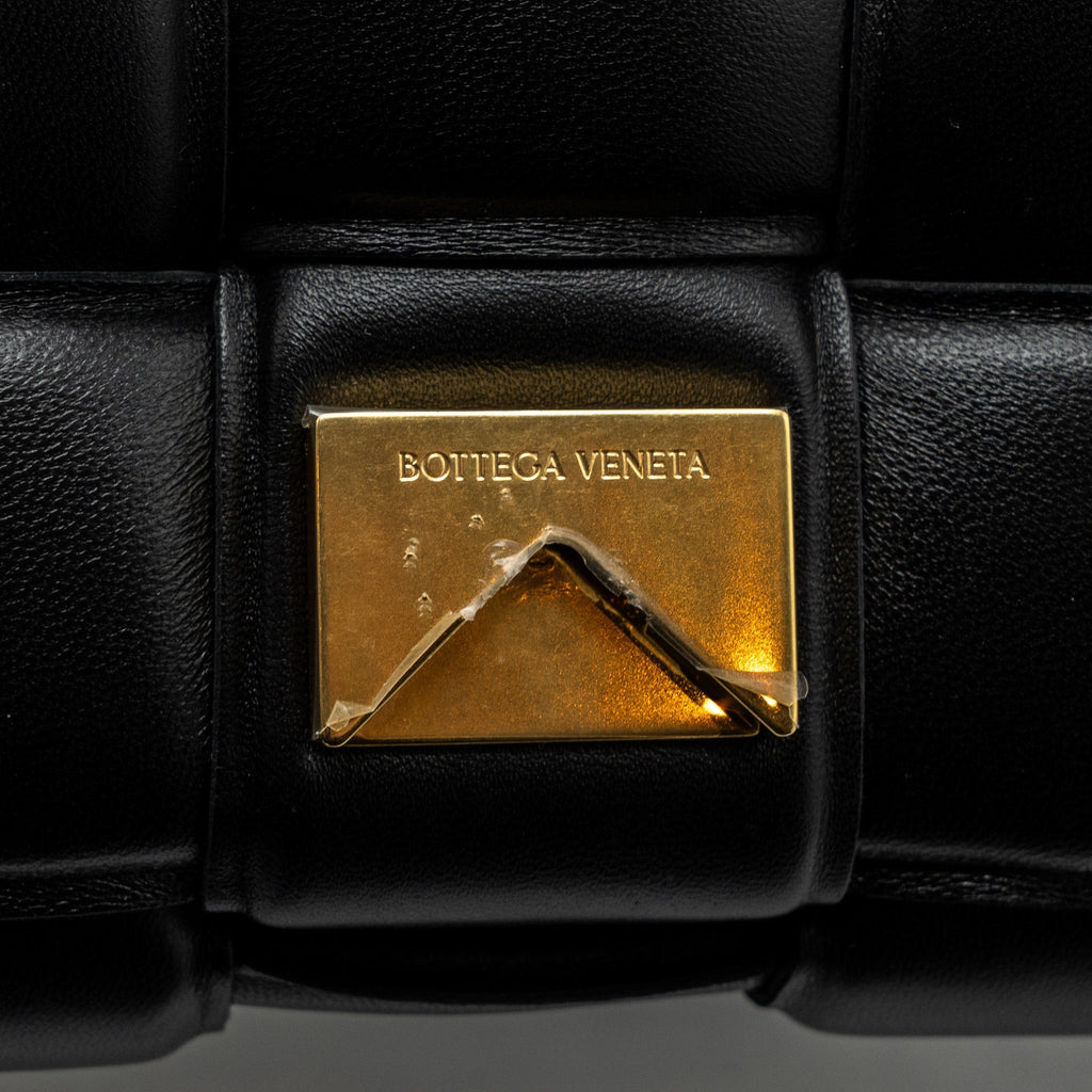 BOTTEGA VENETA PADDED CASSETTE LAMBSKIN BLACK GHW