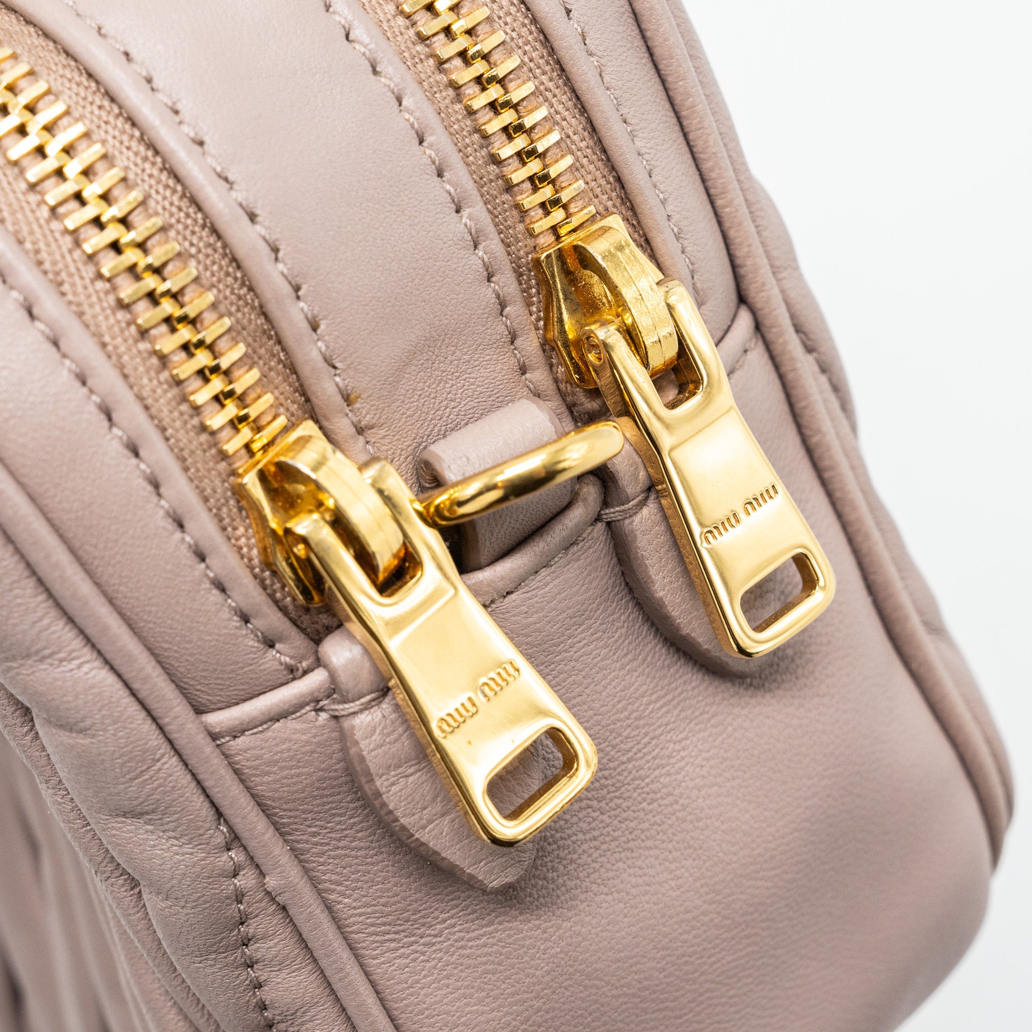 MIU MIU CAMERA CROSSBODY BAG NAPPA DUSTY PINK GHW