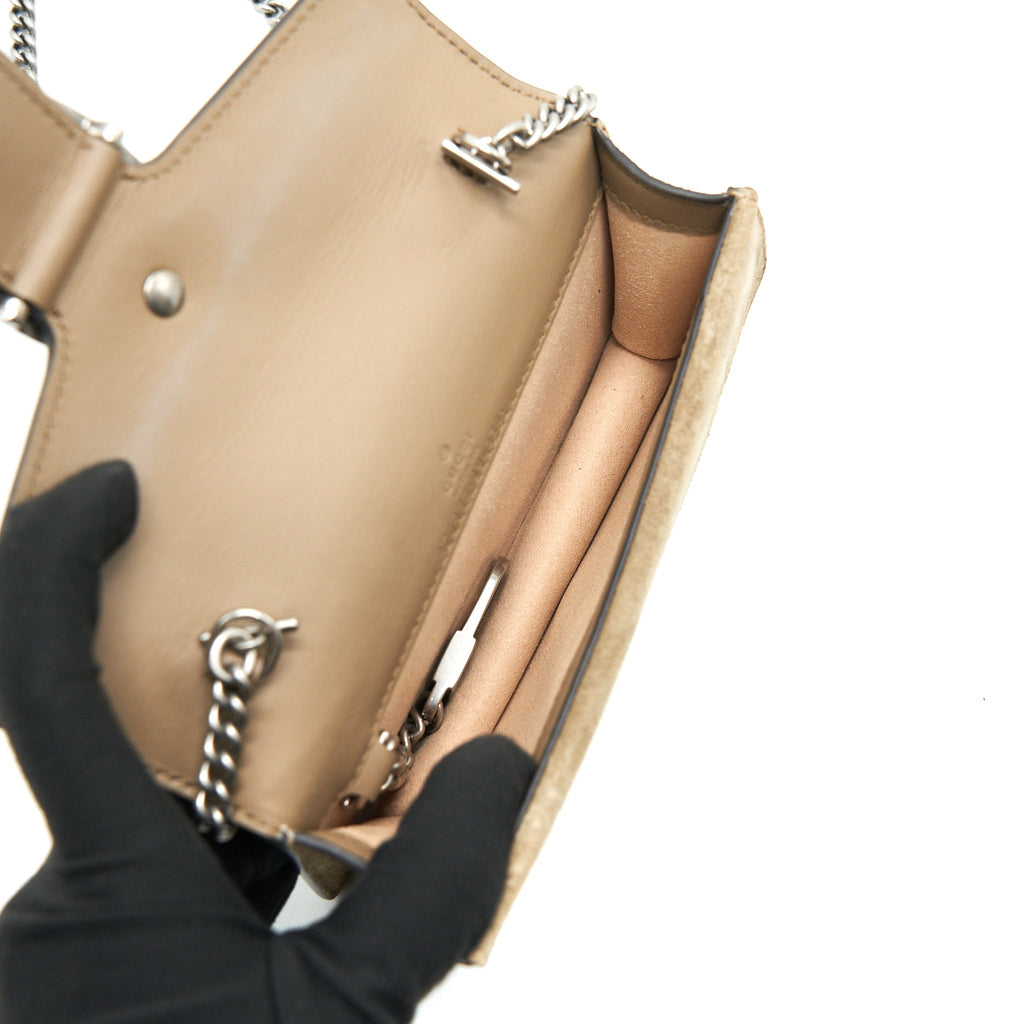 GUCCI DIONYSUS GG SUPREME SUPER MINI CROSSBODY BAG BEIGE