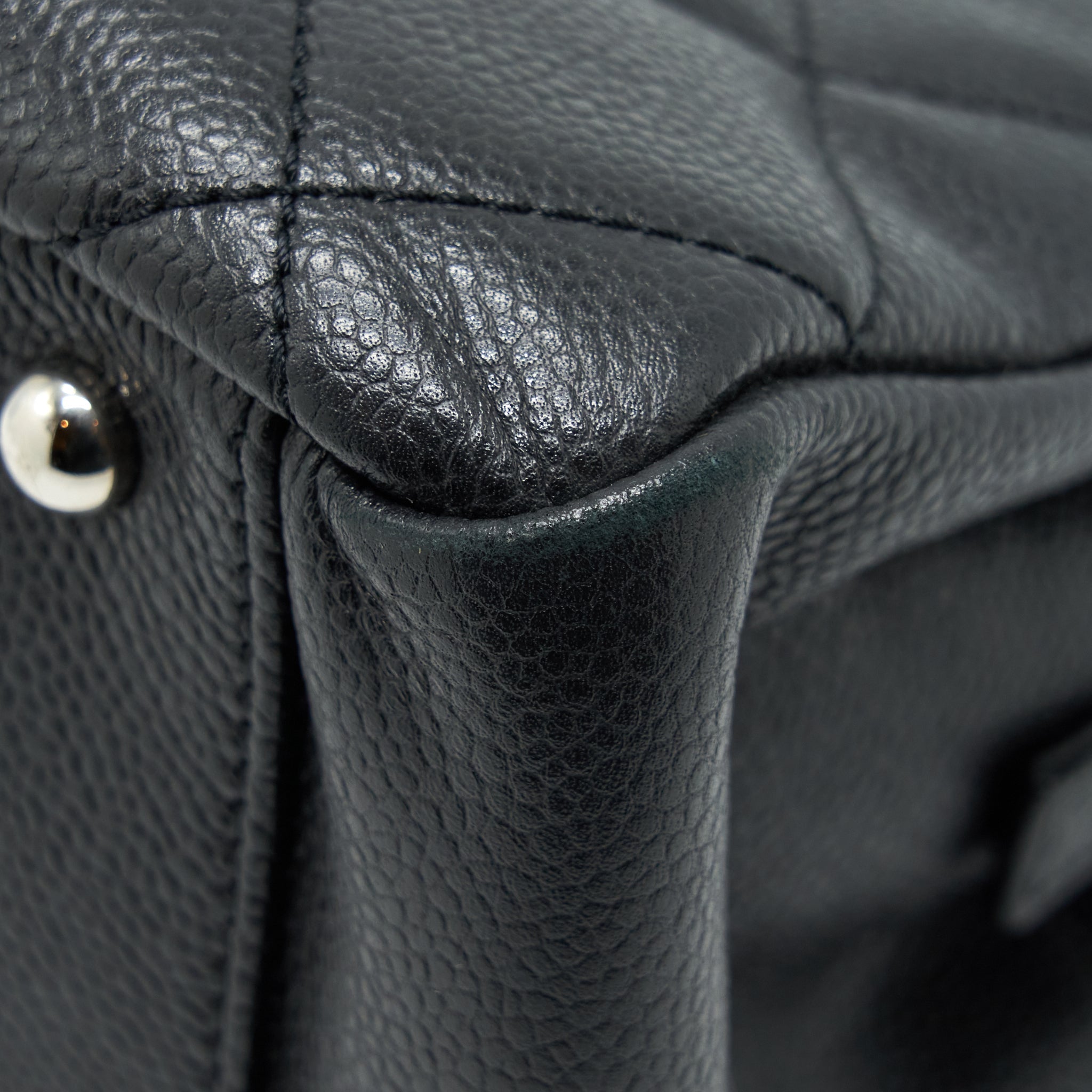 CHANEL CC LOGO TOTE BAG CAVIAR BLACK SHW