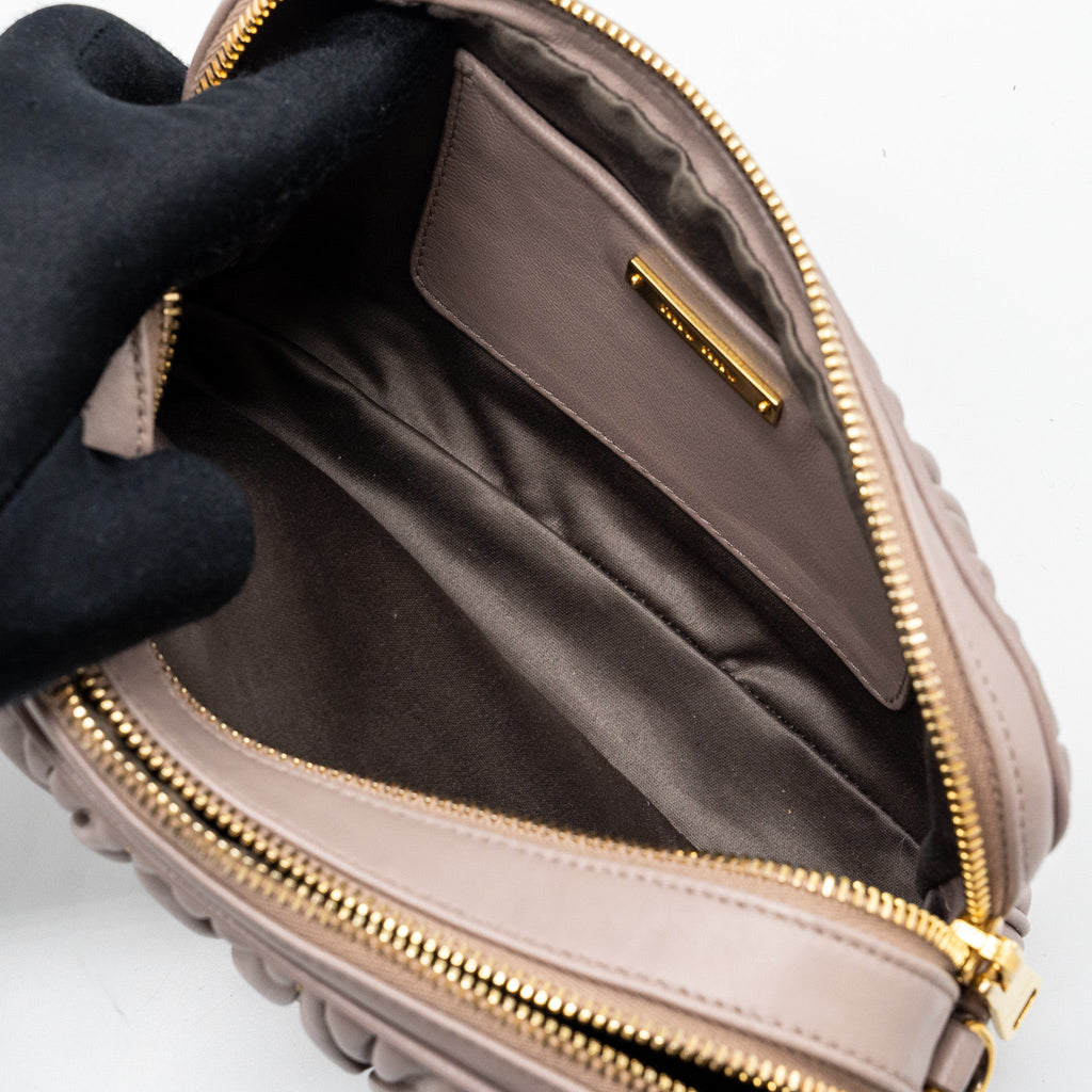 MIU MIU CAMERA CROSSBODY BAG NAPPA DUSTY PINK GHW