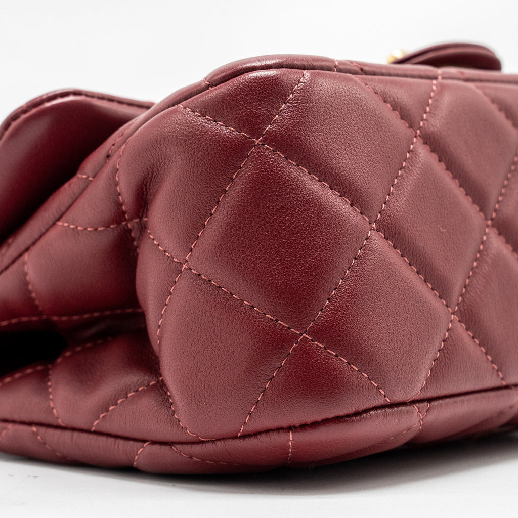 CHANEL LADY HANDLE BAG LAMBSKIN BURGUNDY GHW (MICROCHIP)