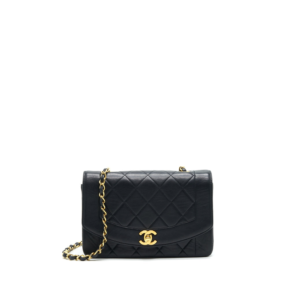 CHANEL DIANA SMALL FLAP BLACK WITH 24K HARDWARE