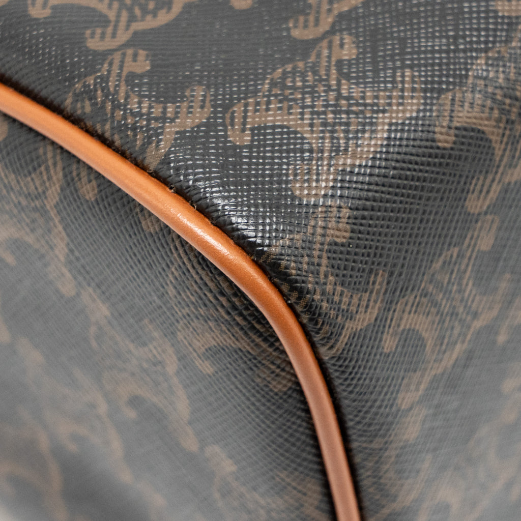 CELINE SMALL BOSTON BAG TRIOMPHE CANVAS/CALFSKIN TAN GHW