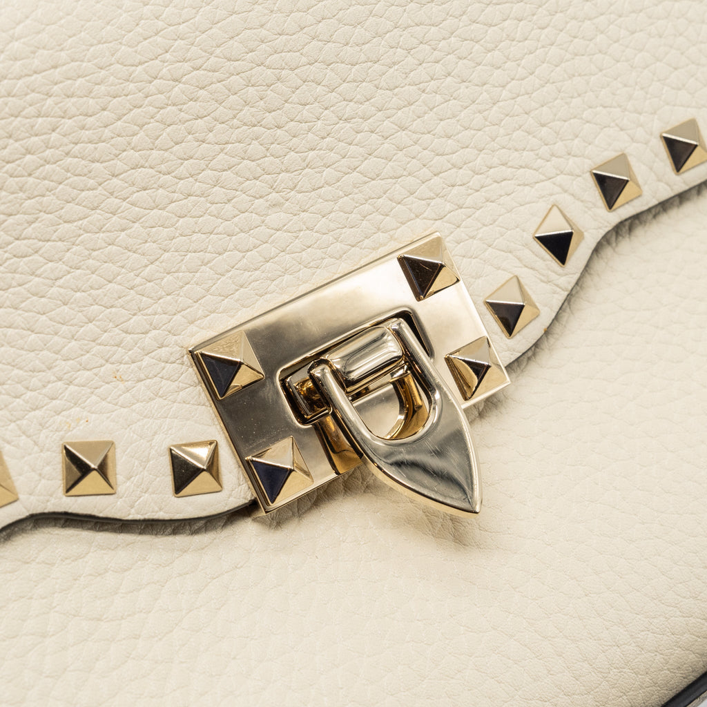 VALENTINO SMALL ROCKSTUD CROSSBODY BAG GRAINED CALFSKIN LIGHT IVORY LGHW