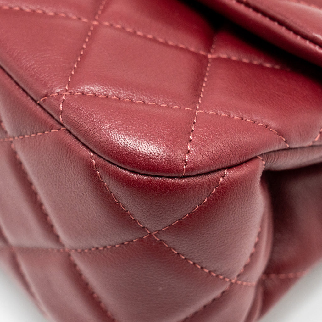 CHANEL LADY HANDLE BAG LAMBSKIN BURGUNDY GHW (MICROCHIP)