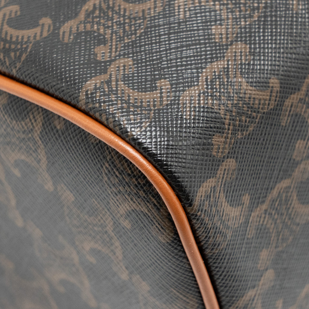 CELINE SMALL BOSTON BAG TRIOMPHE CANVAS/CALFSKIN TAN GHW