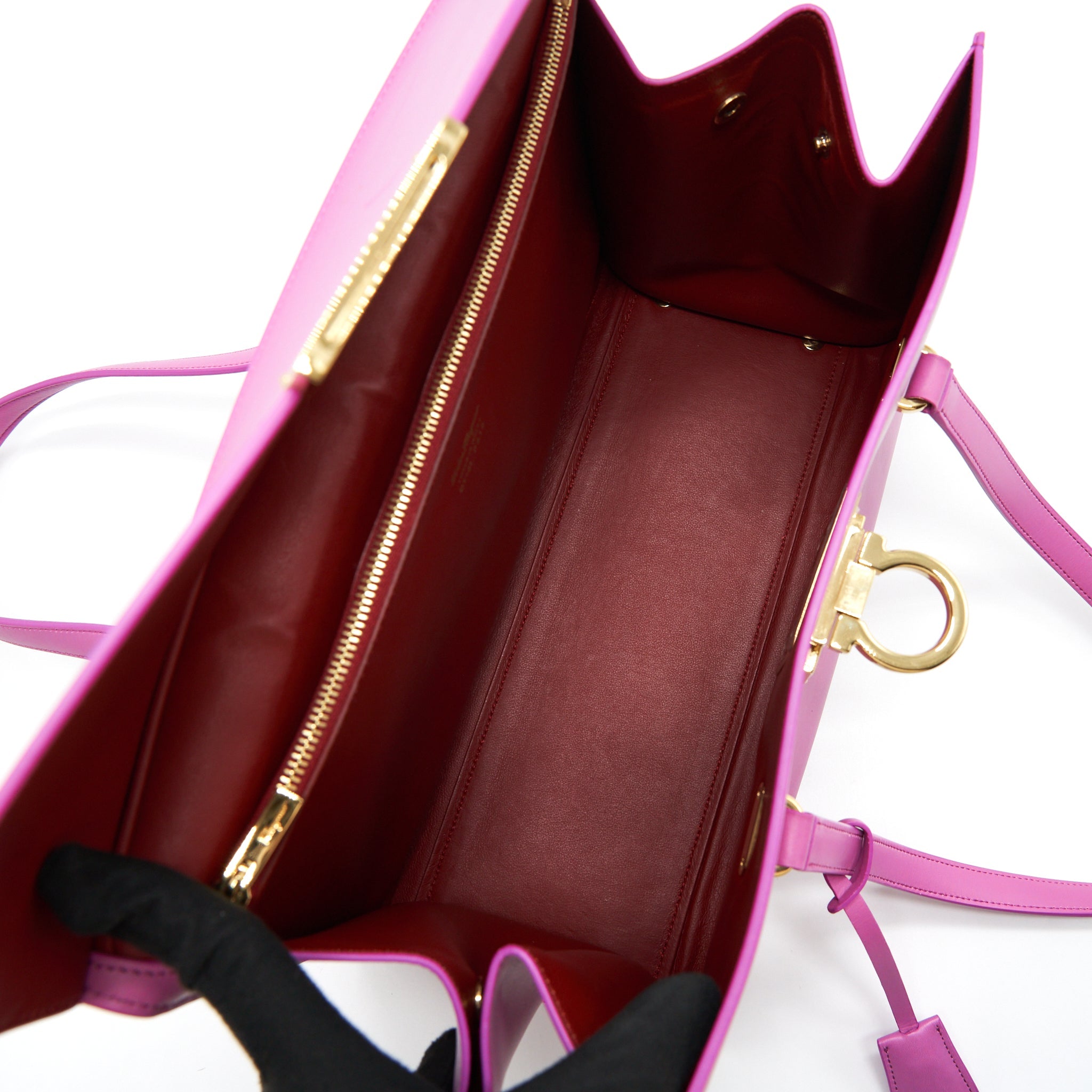 SALVATORE FERRAGAMO SHOULDER BAG TRIFOLIO PINK GHW