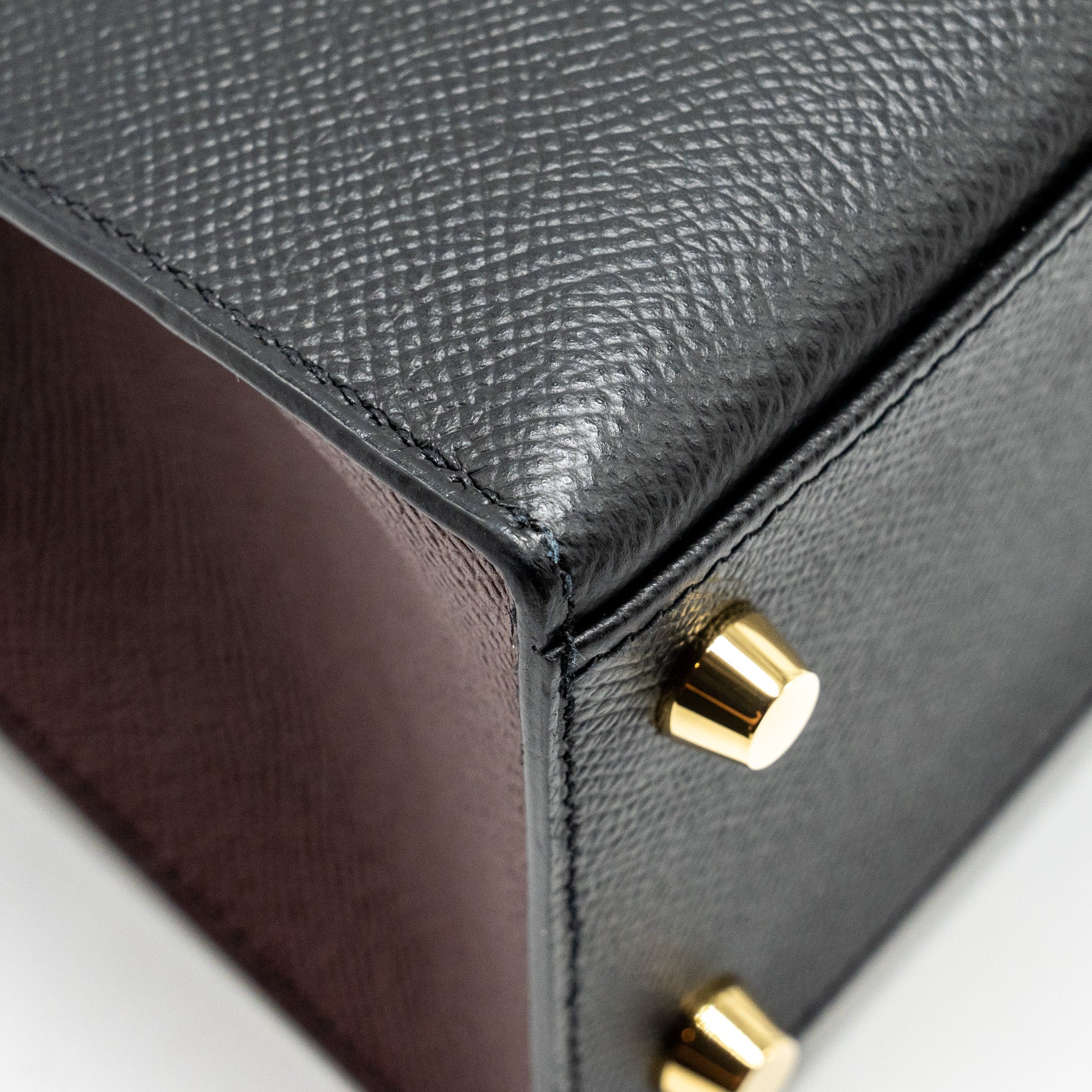 HERMES KELLY 25 SPECIAL ORDER EPSOM BLACK/ROUGH H LGHW