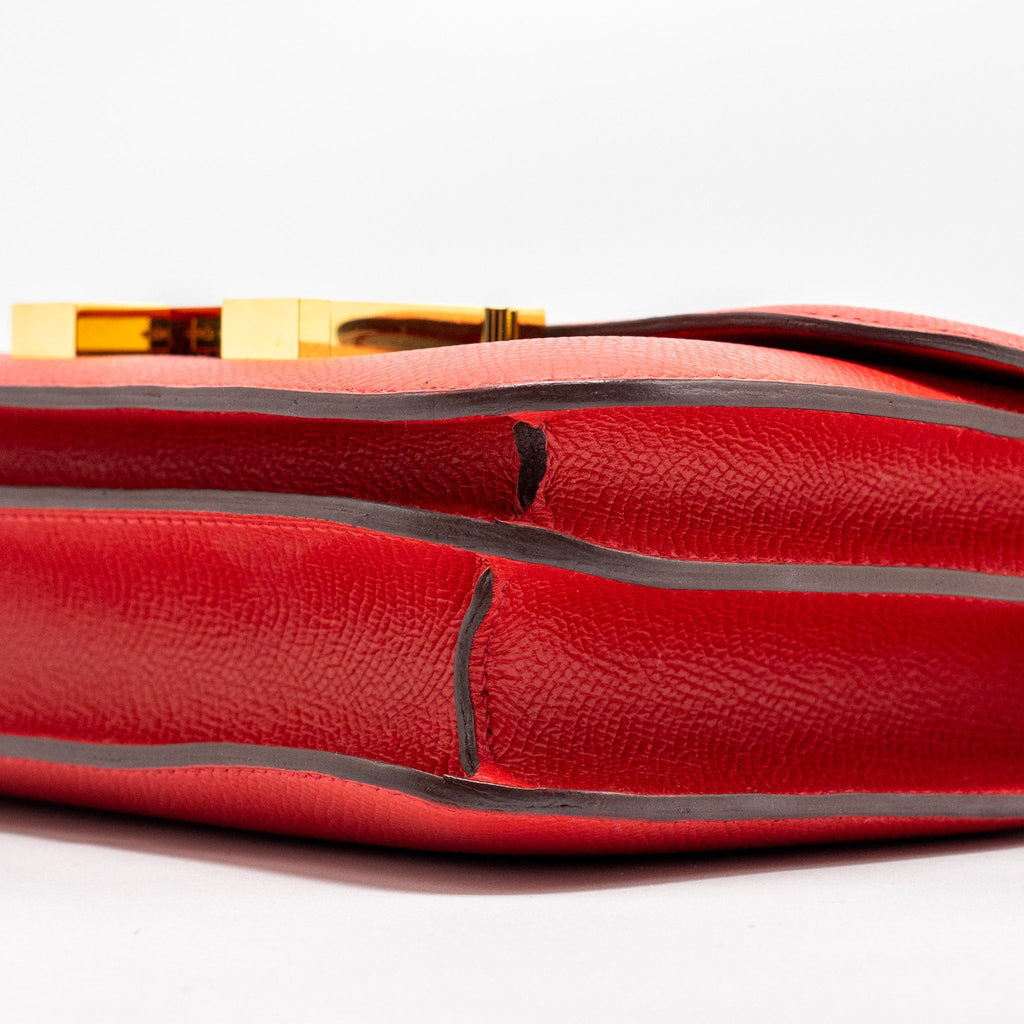 HERMES MINI CONSTANCE EPSOM Q5 ROUGE CASAQUE GHW