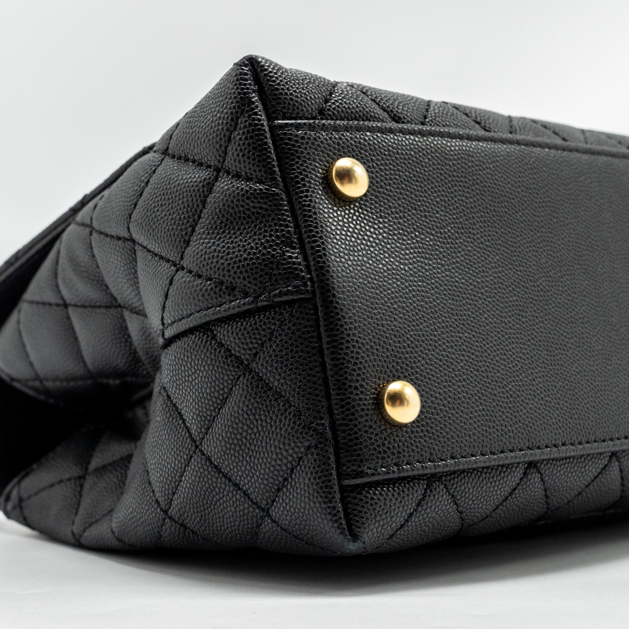 CHANEL MEDIUM COCO HANDLE LIMITED EDITION CAVIAR BLACK GHW (MICROCHIP)