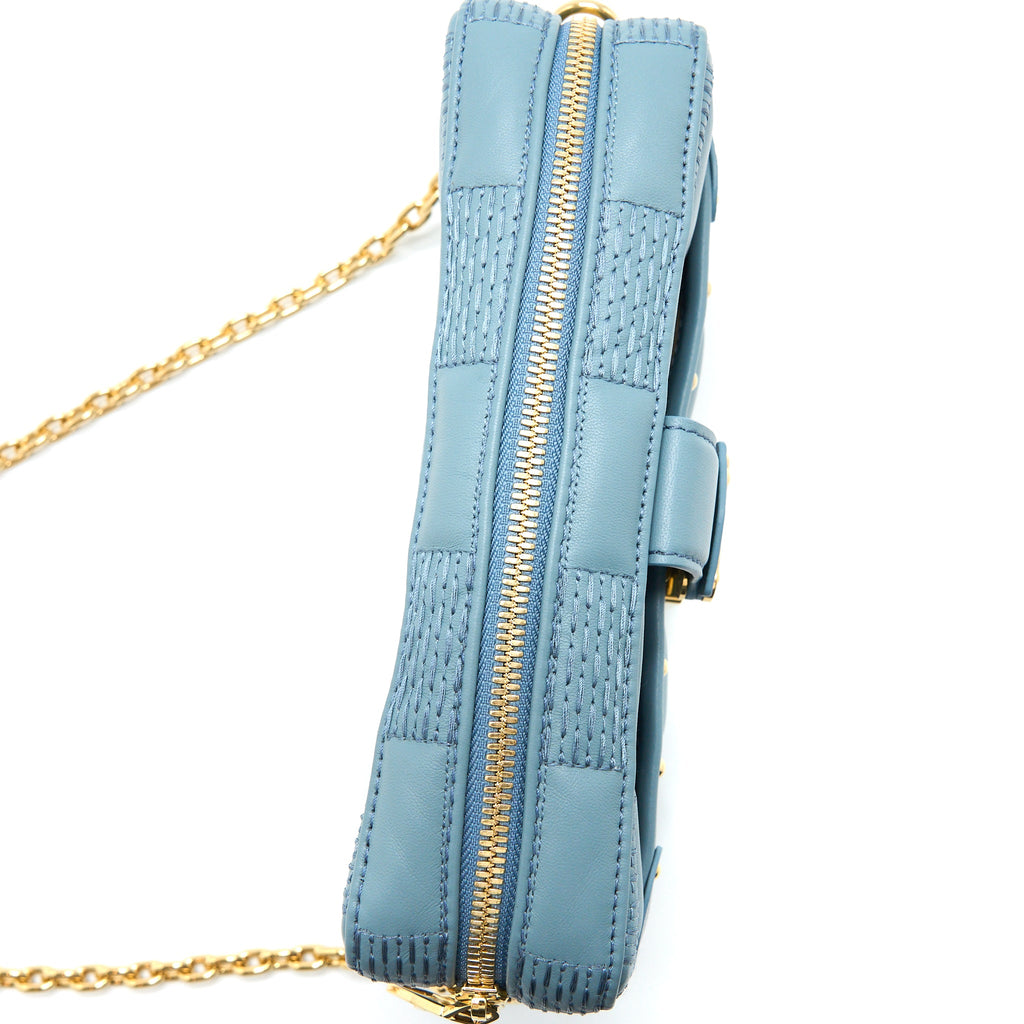 LOUIS VUITTON TROCA PM DAMIER QUILT LAMBSKIN LIGHT BLUE GHW (NEW VERSION)