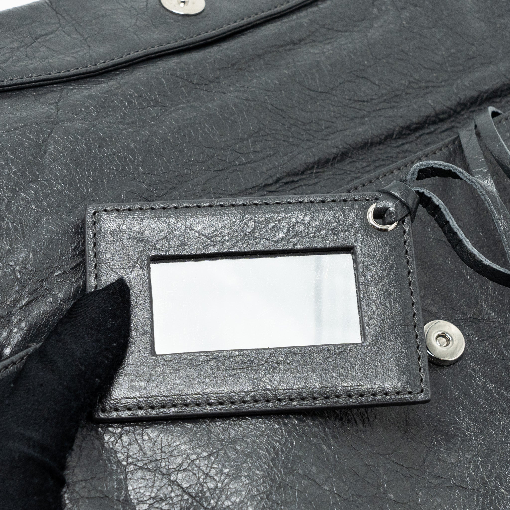 BALENCIAGA CITY FOLD CLUTCH/ SHOULDER BAG DARK GREY SHW