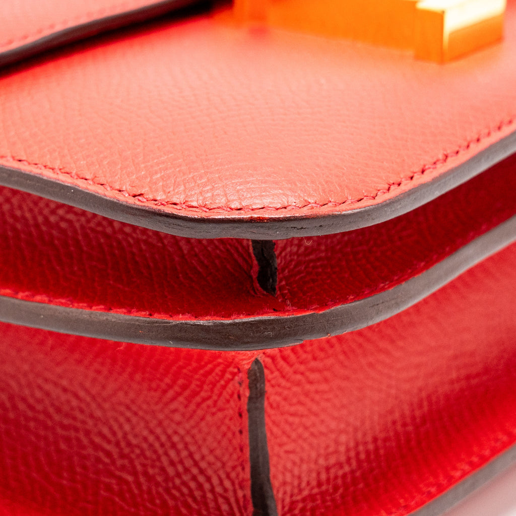 HERMES MINI CONSTANCE EPSOM Q5 ROUGE CASAQUE GHW