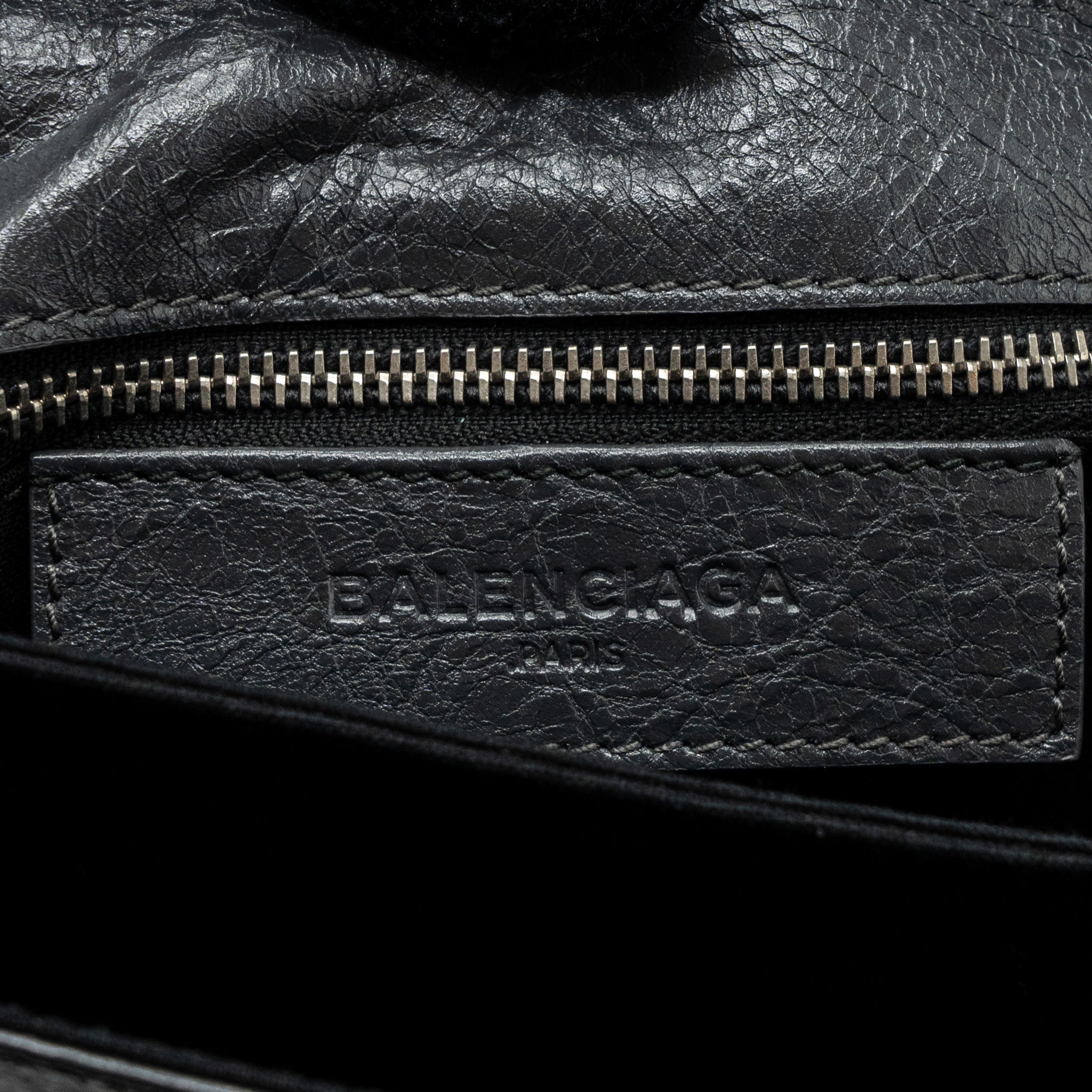 BALENCIAGA CITY FOLD CLUTCH/ SHOULDER BAG DARK GREY SHW