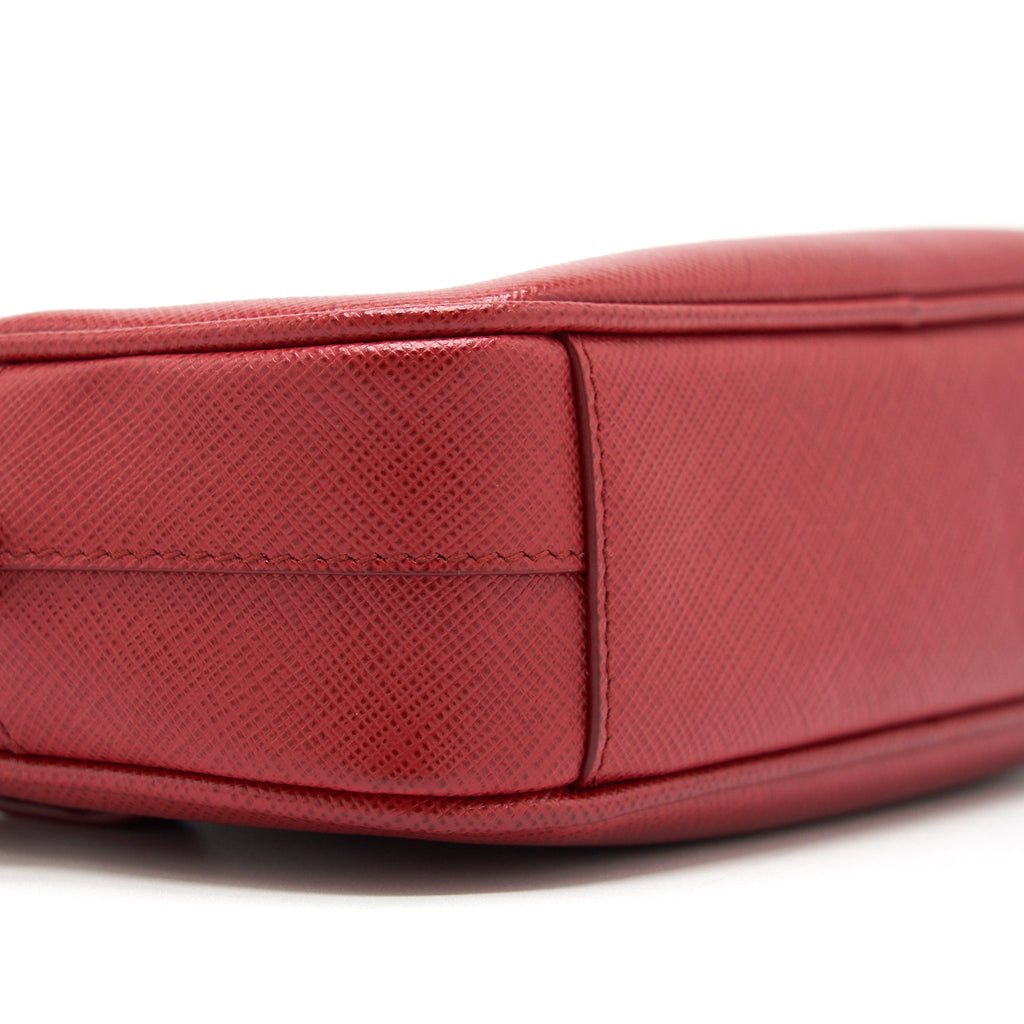 PRADA CROSSBODY/BELT BAG SAFFIANO RED GHW