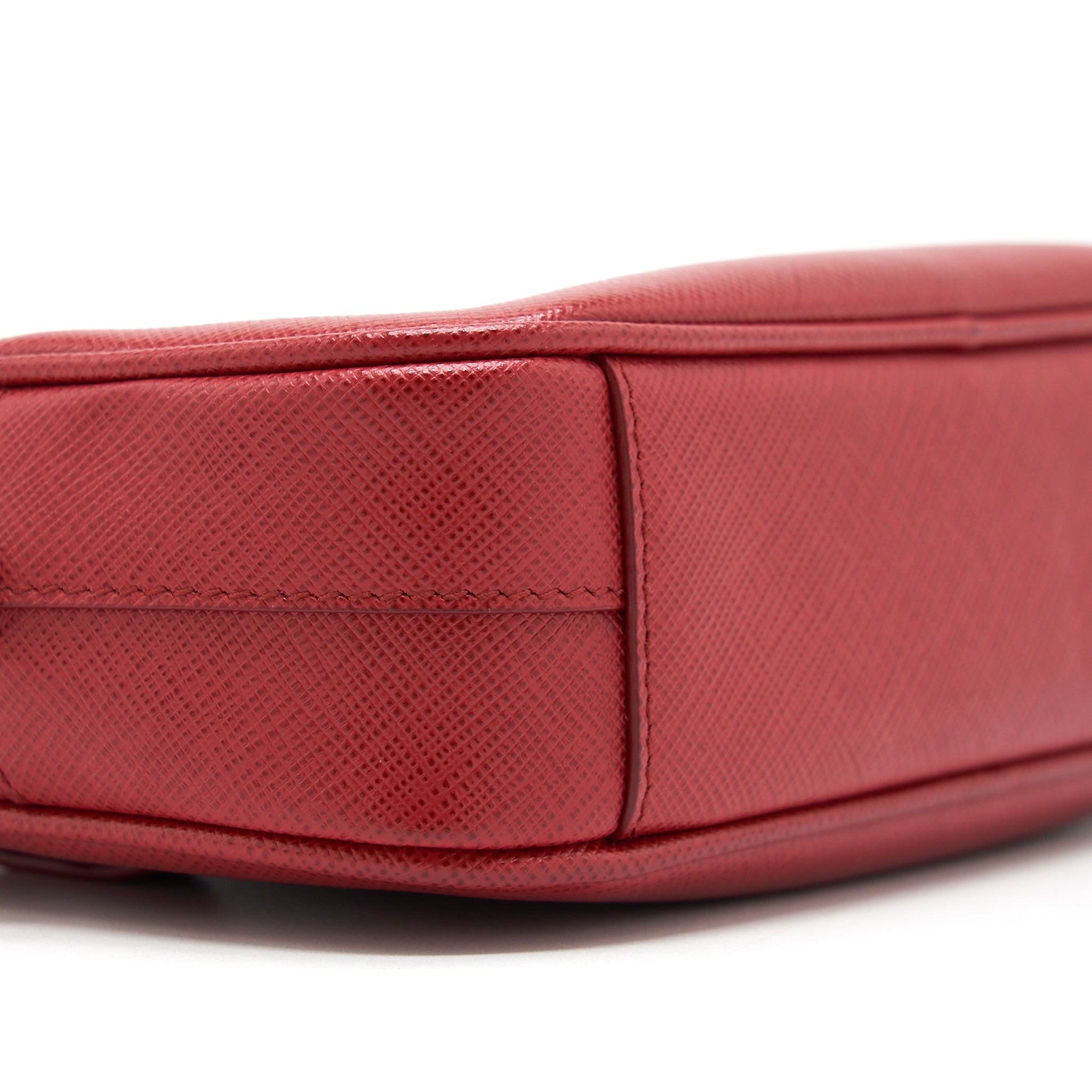 PRADA CROSSBODY/BELT BAG SAFFIANO RED GHW