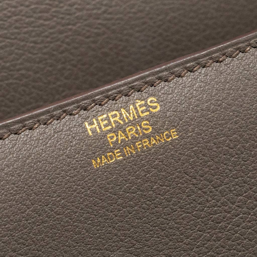 HERMES CHERCHE-MIDI SHOULDER BAG 8F GRIS ETAIN GHW
