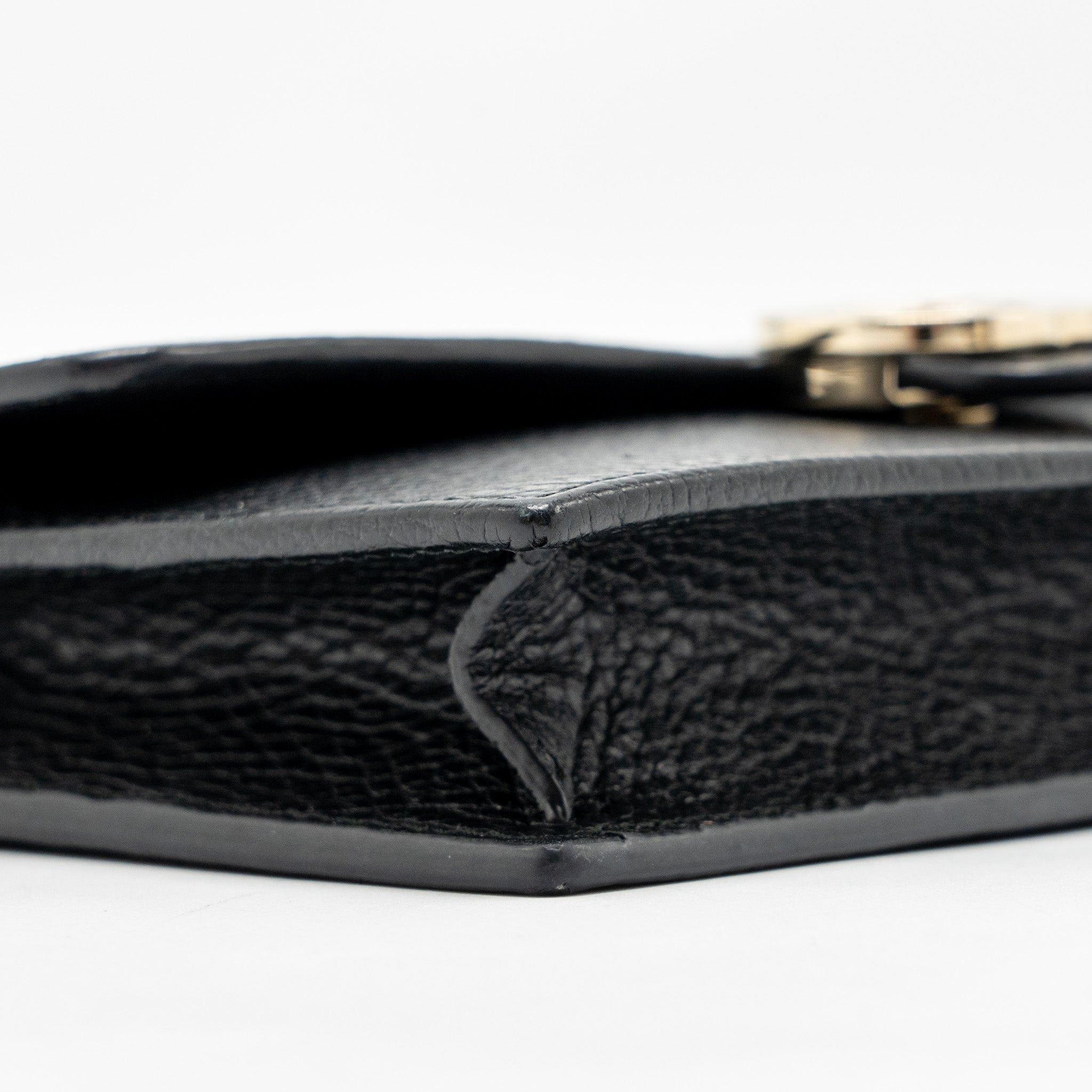 GUCCI INTERLOCKING CHAIN WALLET CALFSKIN BLACK GHW