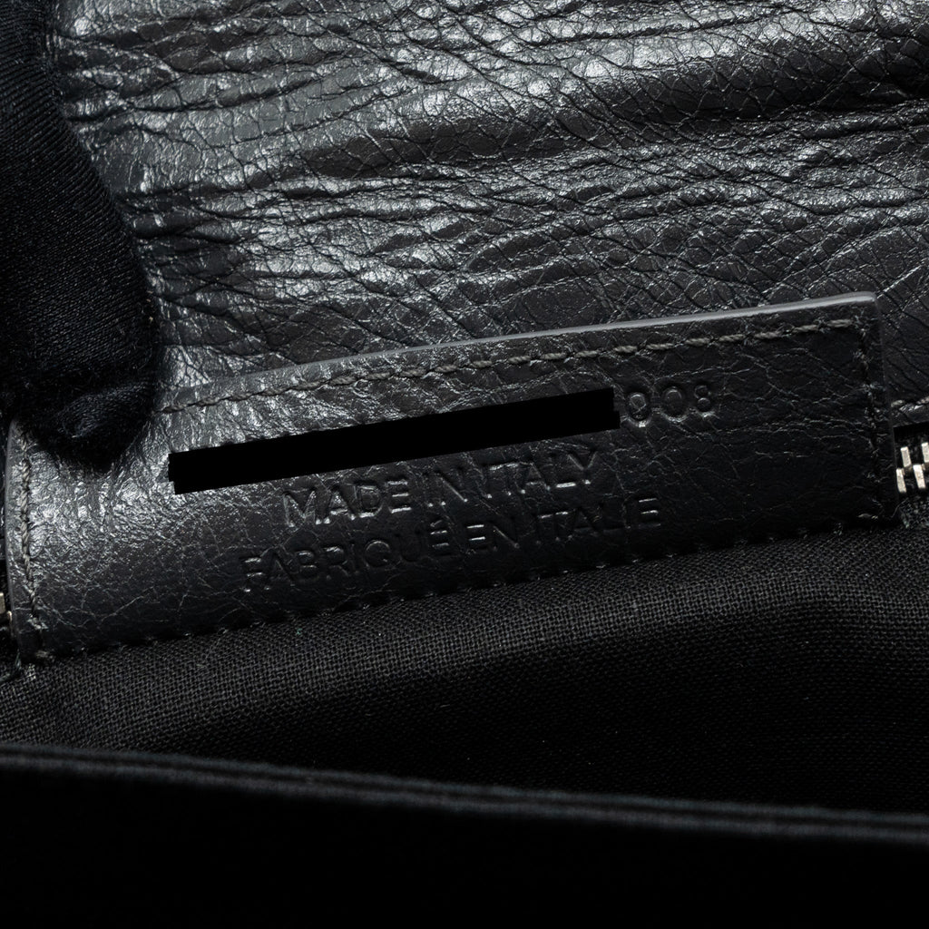 BALENCIAGA CITY FOLD CLUTCH/ SHOULDER BAG DARK GREY SHW