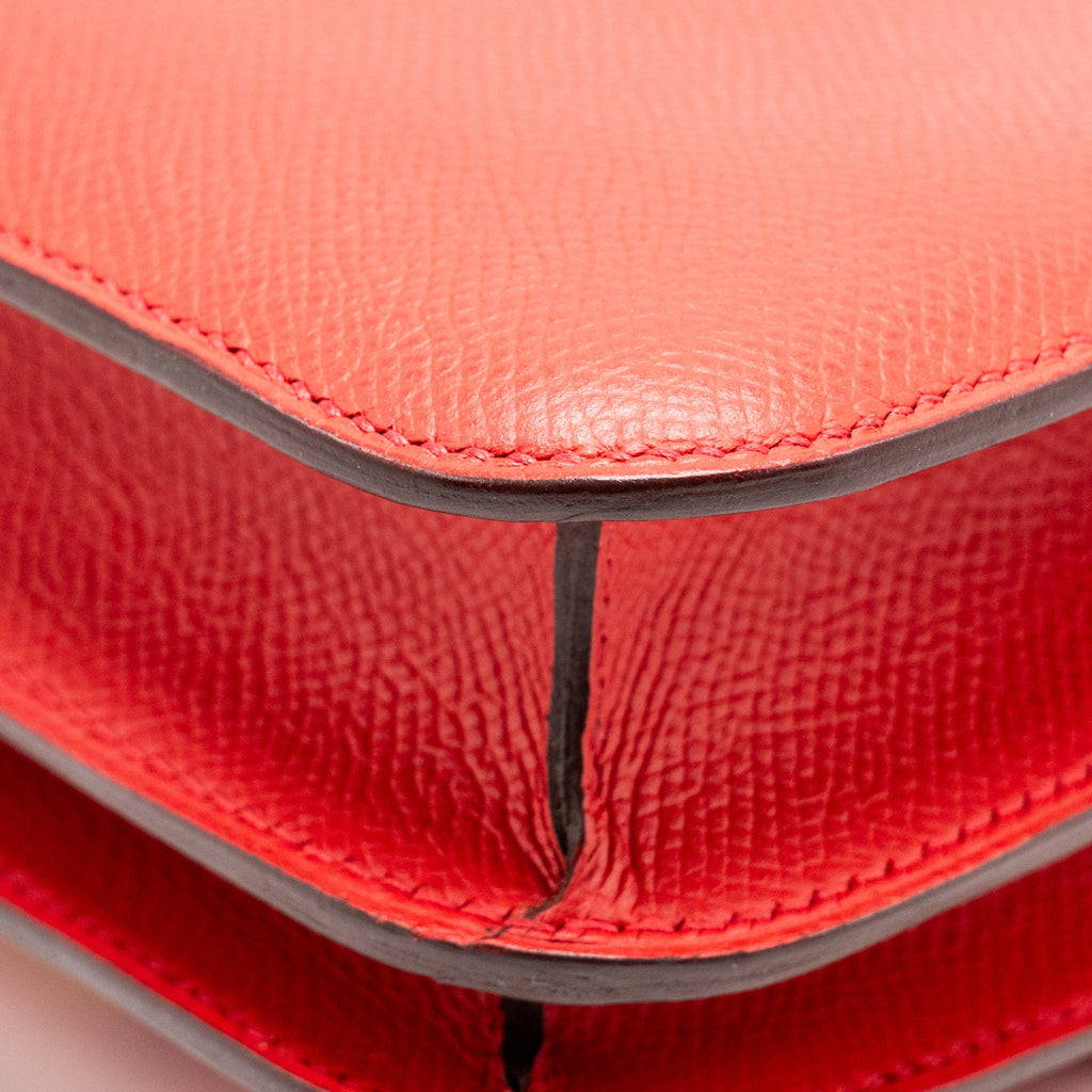 HERMES MINI CONSTANCE EPSOM Q5 ROUGE CASAQUE GHW