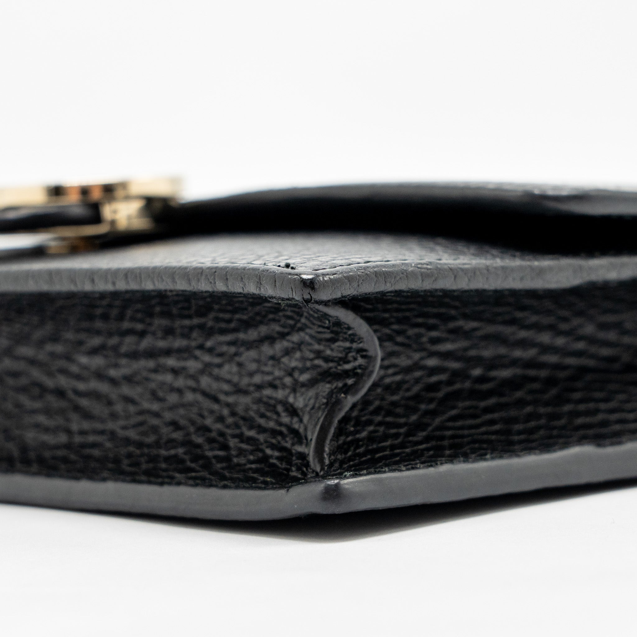 GUCCI INTERLOCKING CHAIN WALLET CALFSKIN BLACK GHW