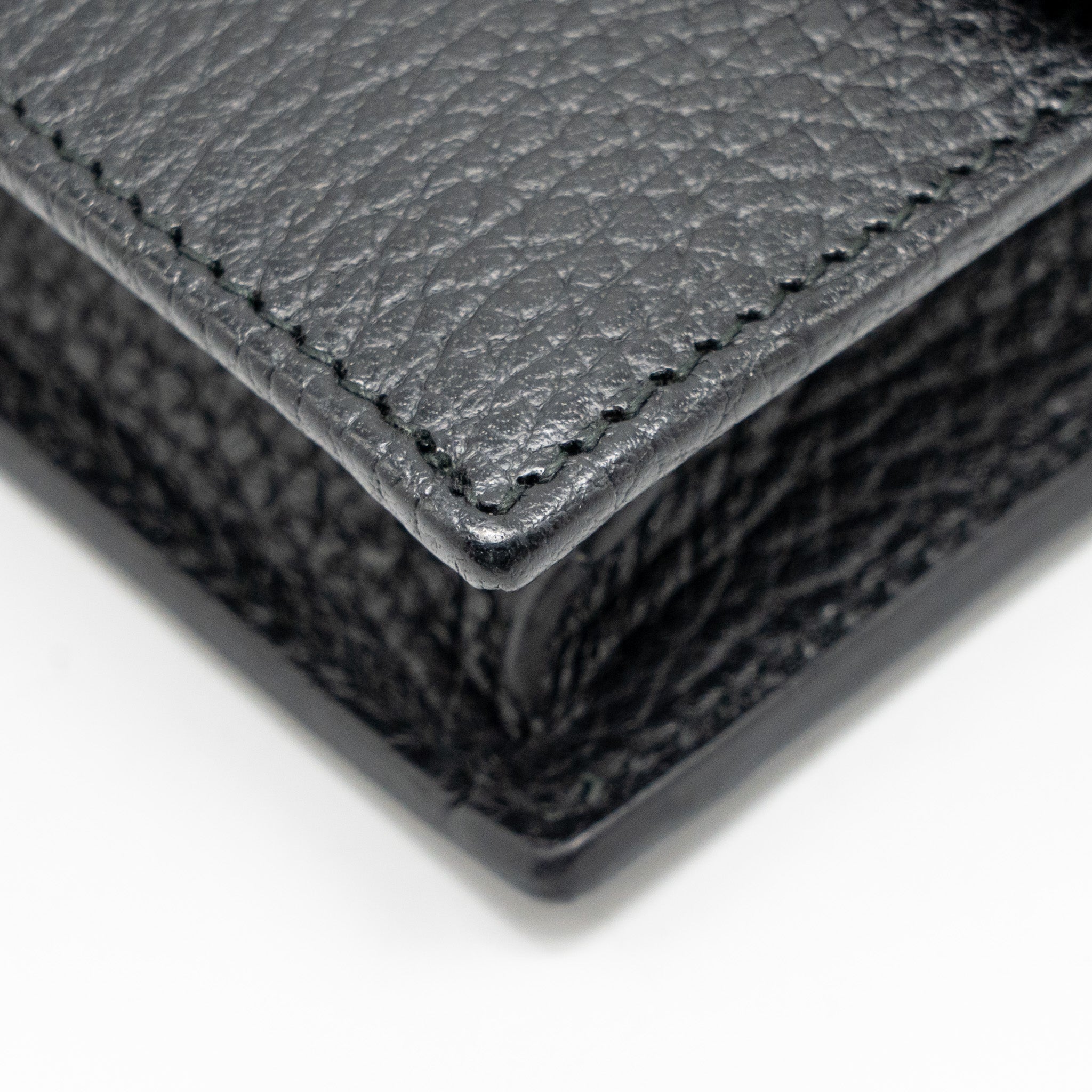 GUCCI INTERLOCKING CHAIN WALLET CALFSKIN BLACK GHW