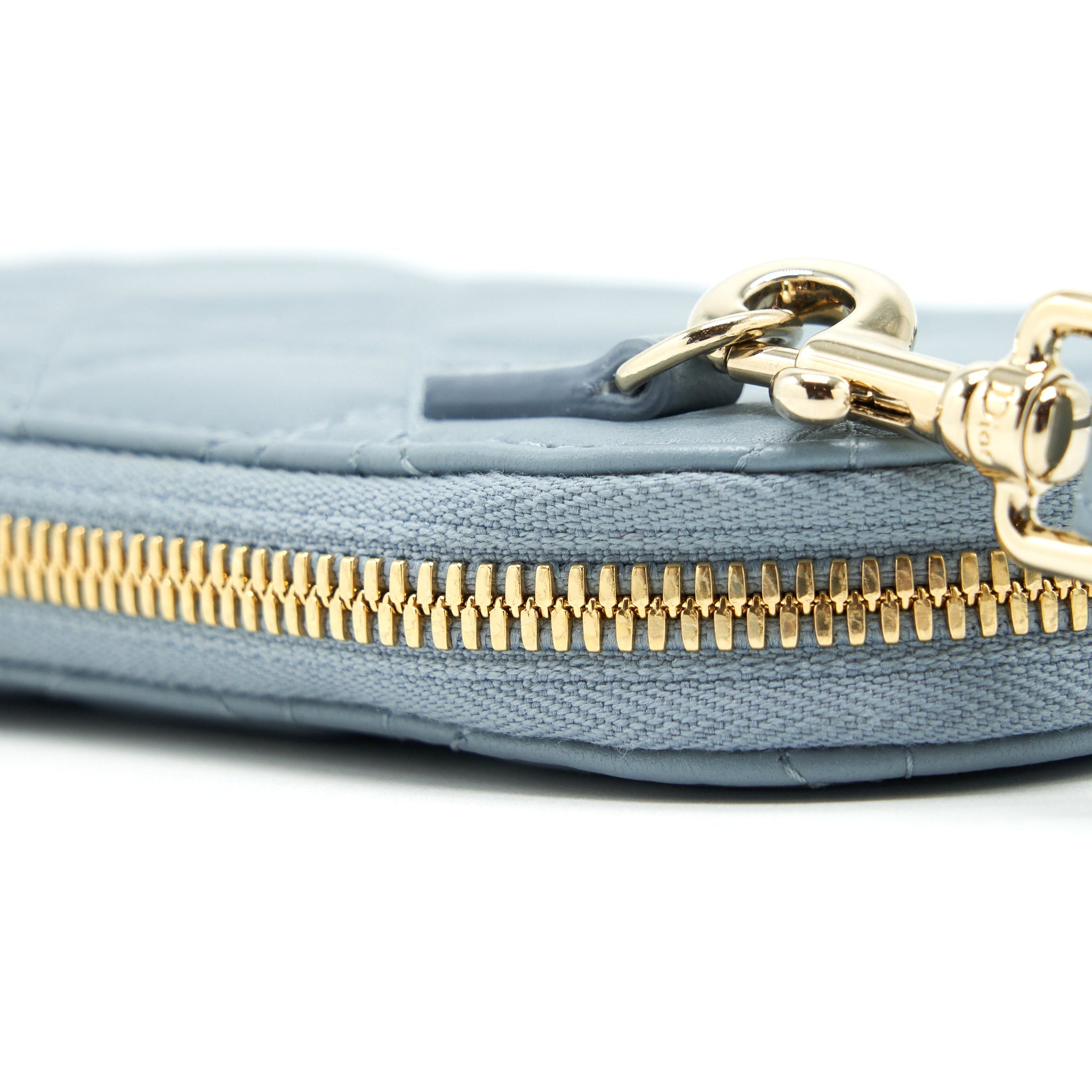 DIOR LADY DIOR TECH HOLDER LAMBSKIN BLUE